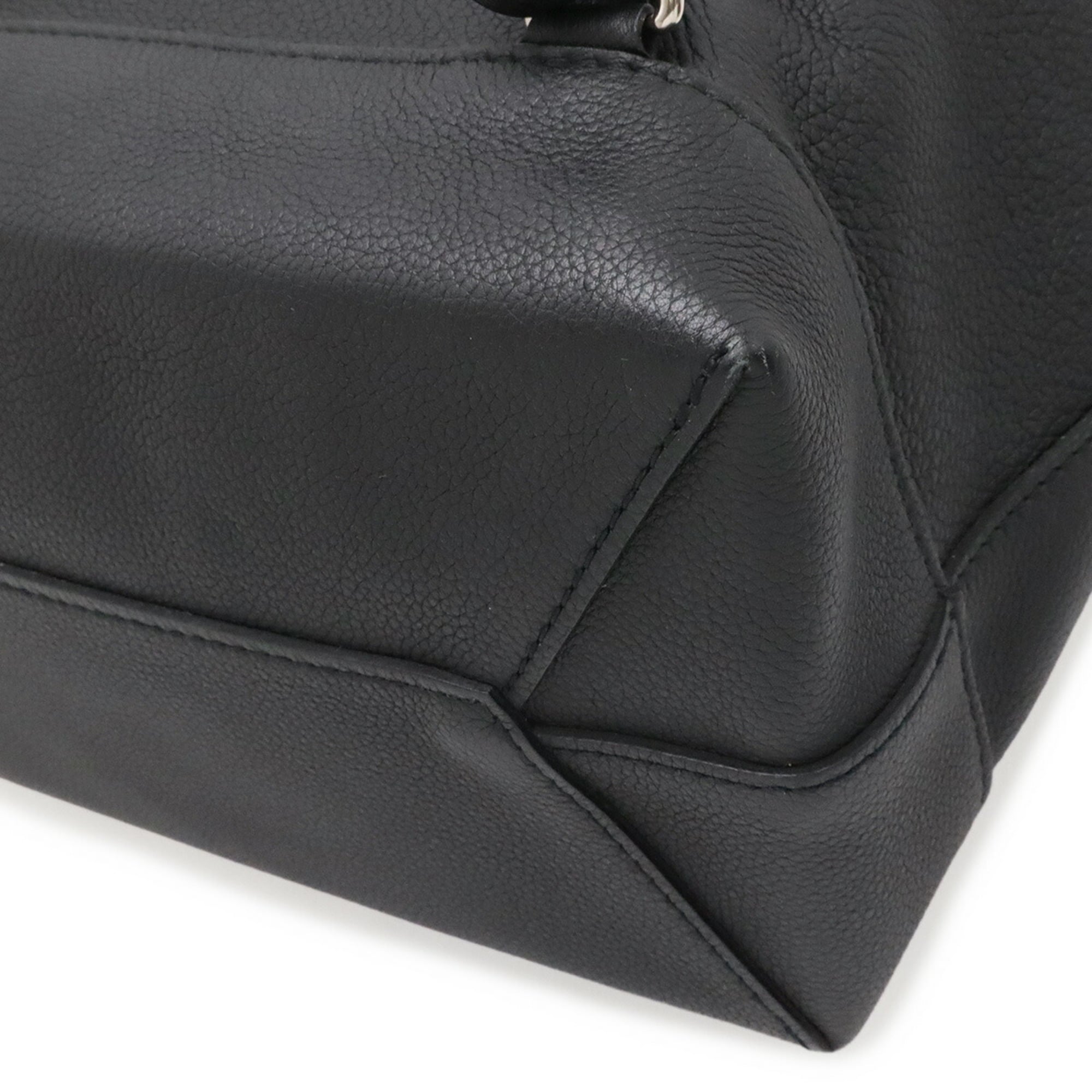 Louis Vuitton Black Noir Leather Backpack (Pre-Owned)