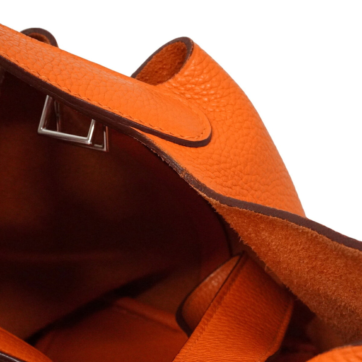 Hermes Orange Taurillon Clemence Leather Handbag (Pre-Owned)