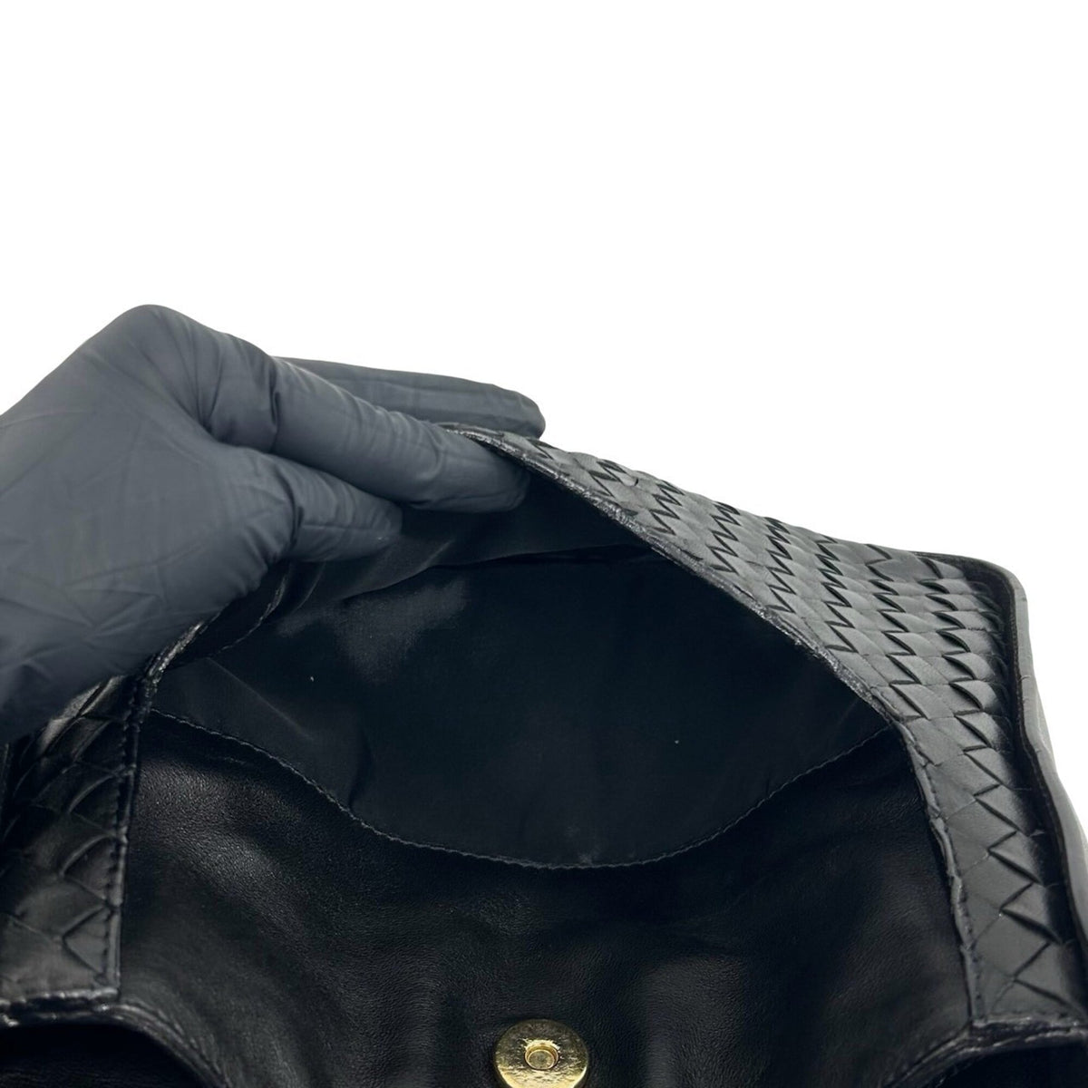 Bottega Veneta Black Leather Handbag Shoulder Bag (Pre-Owned)