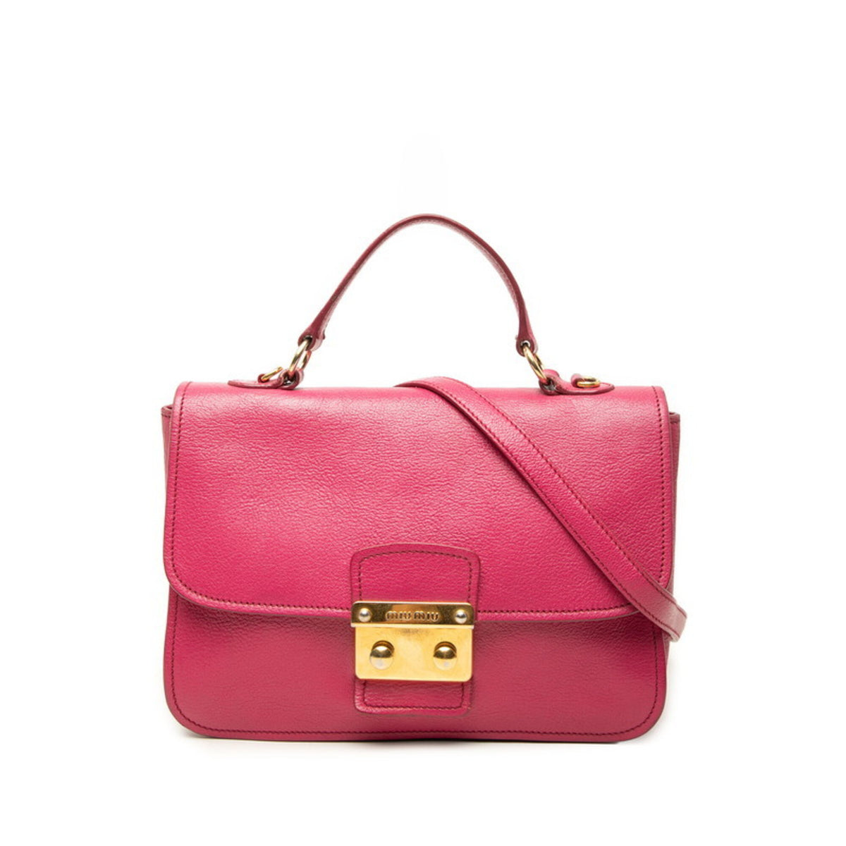 Miu Miu Pink Leather Handbag Shoulder Bag (Pre-Owned)