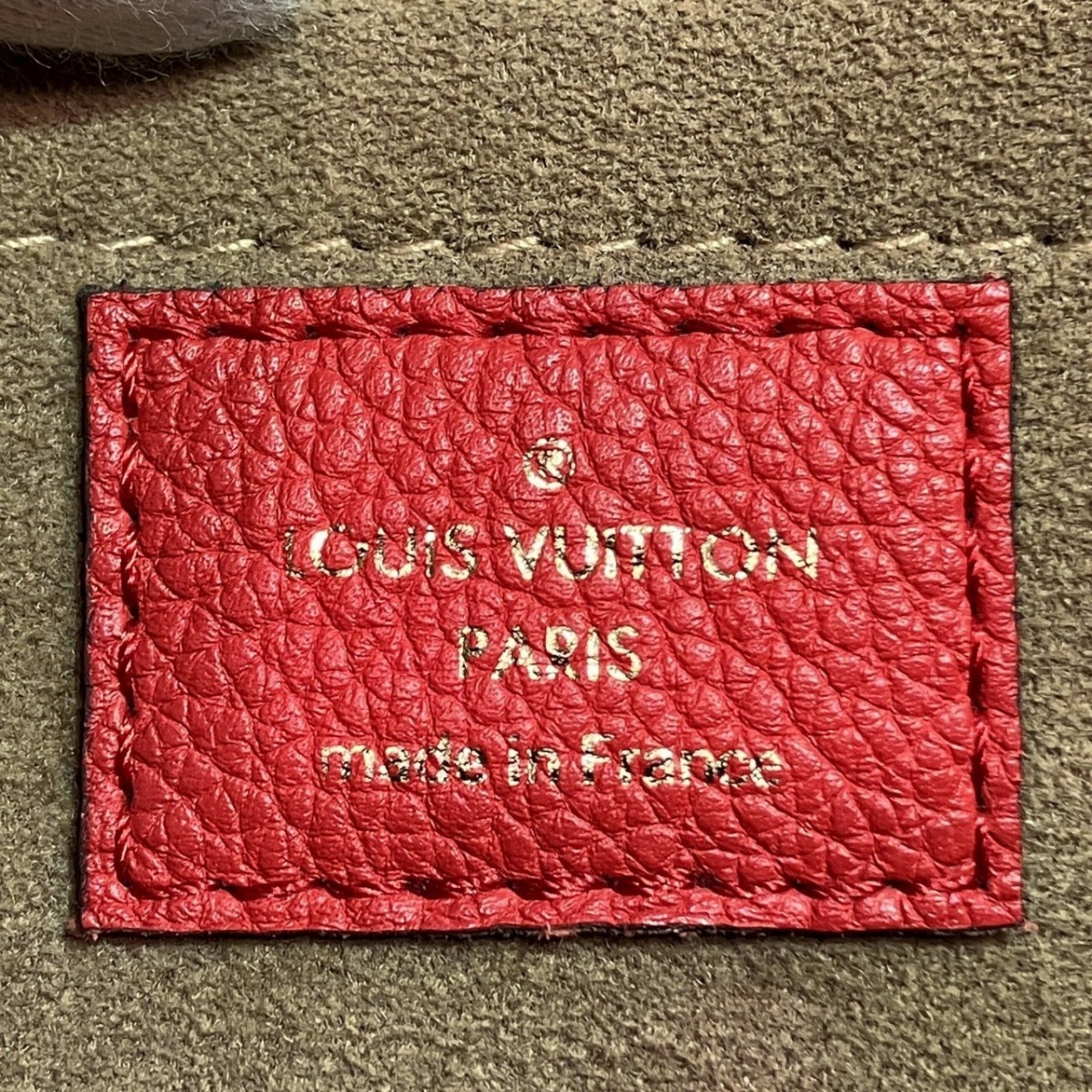 Louis Vuitton Brown Monogram Red Color Monogram Leather Handbag (Pre-Owned)
