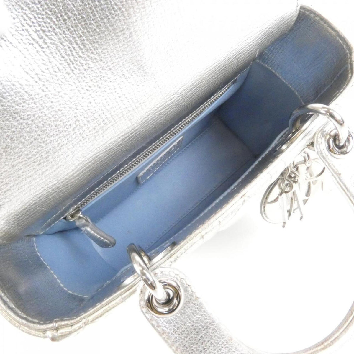Christian Dior Silver Leather Handbag (Pre-Owned)
