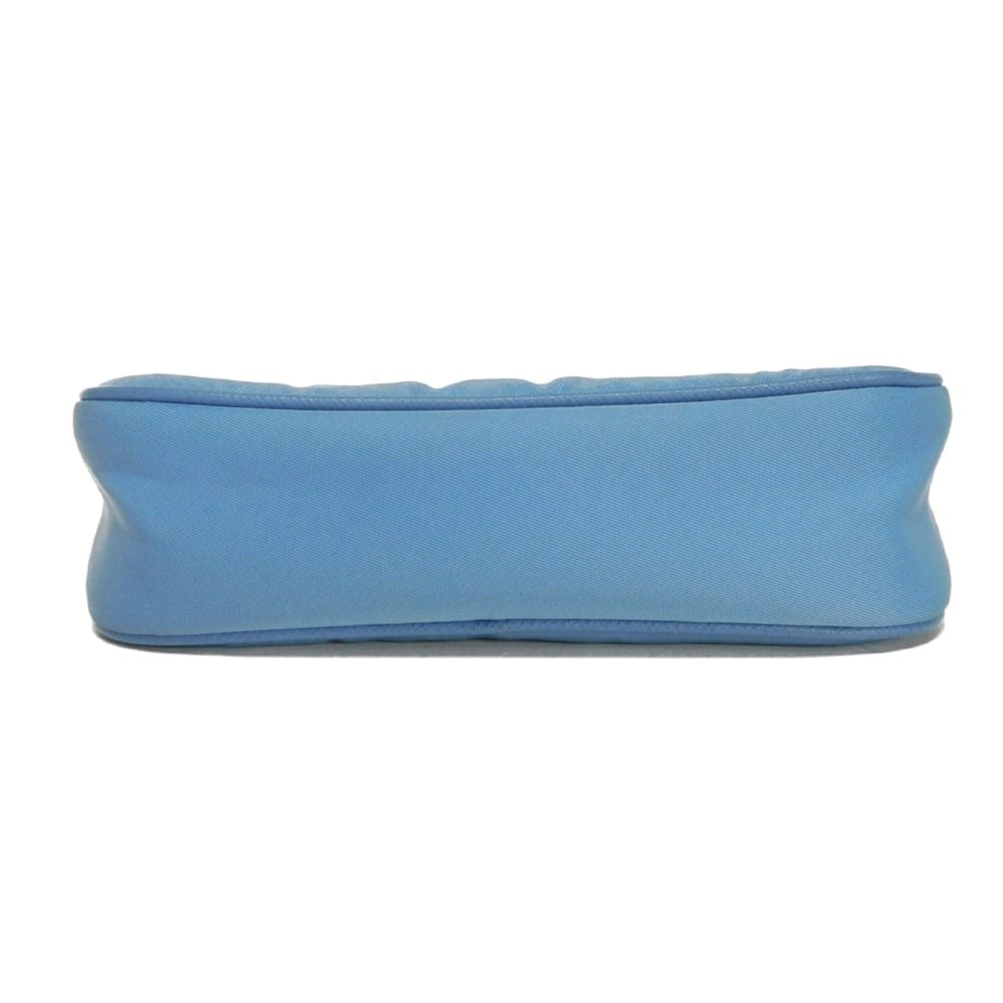 Prada Blue Nylon Pouch Shoulder Bag (Pre-Owned)