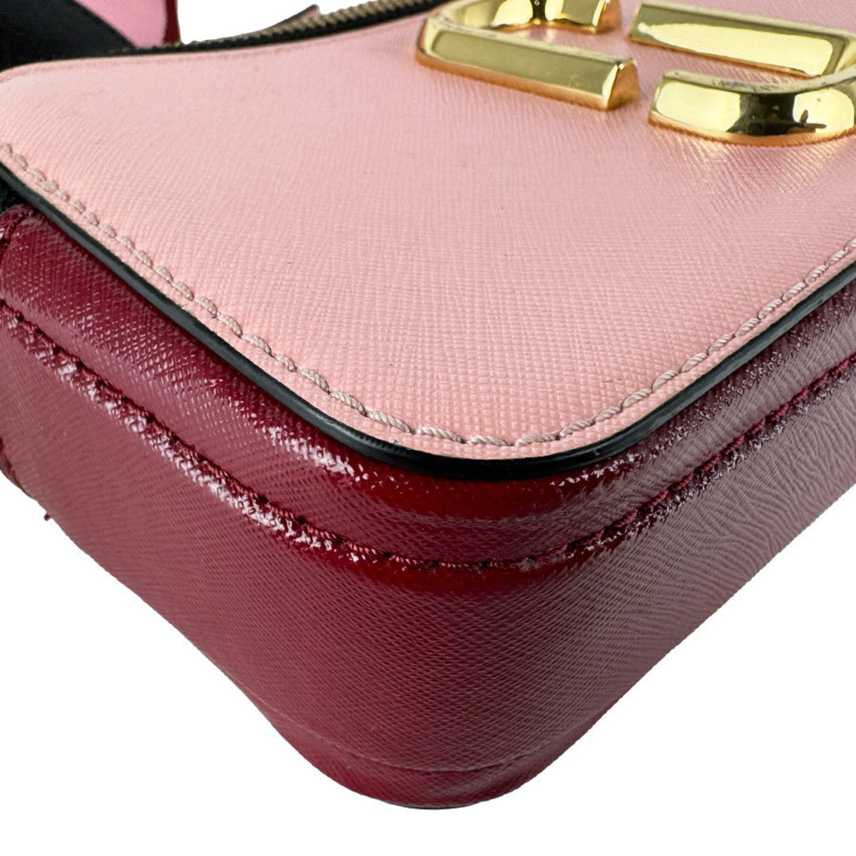 Marc Jacobs Gold Pink Red Color Coated Canvas Shoulder Bag (Pre-Owned)