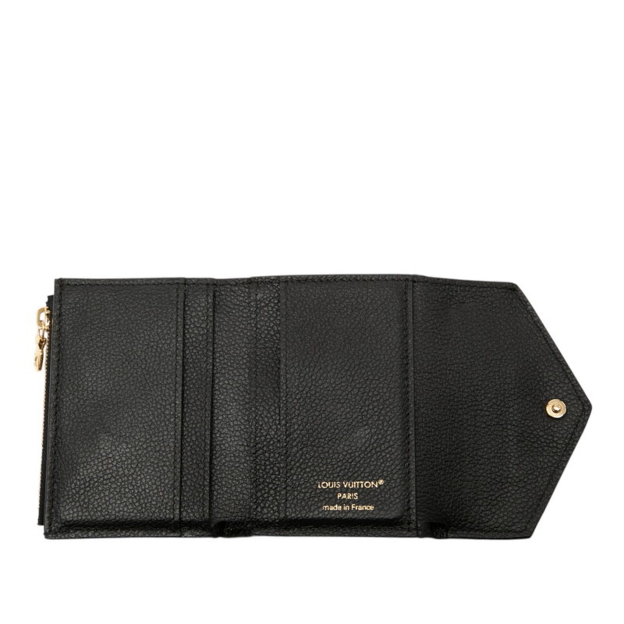 Louis Vuitton Monogram Empreinte Black Noir Leather Wallet (Tri-Fold) (Pre-Owned)