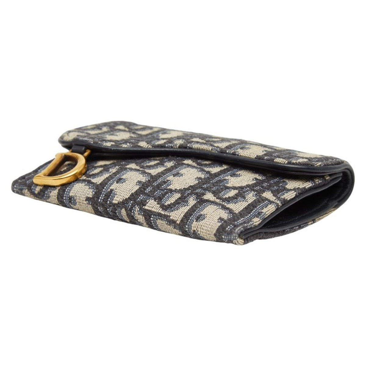 Christian Dior Navy Canvas Leather Coin Purse/Coin Case (Pre-Owned)