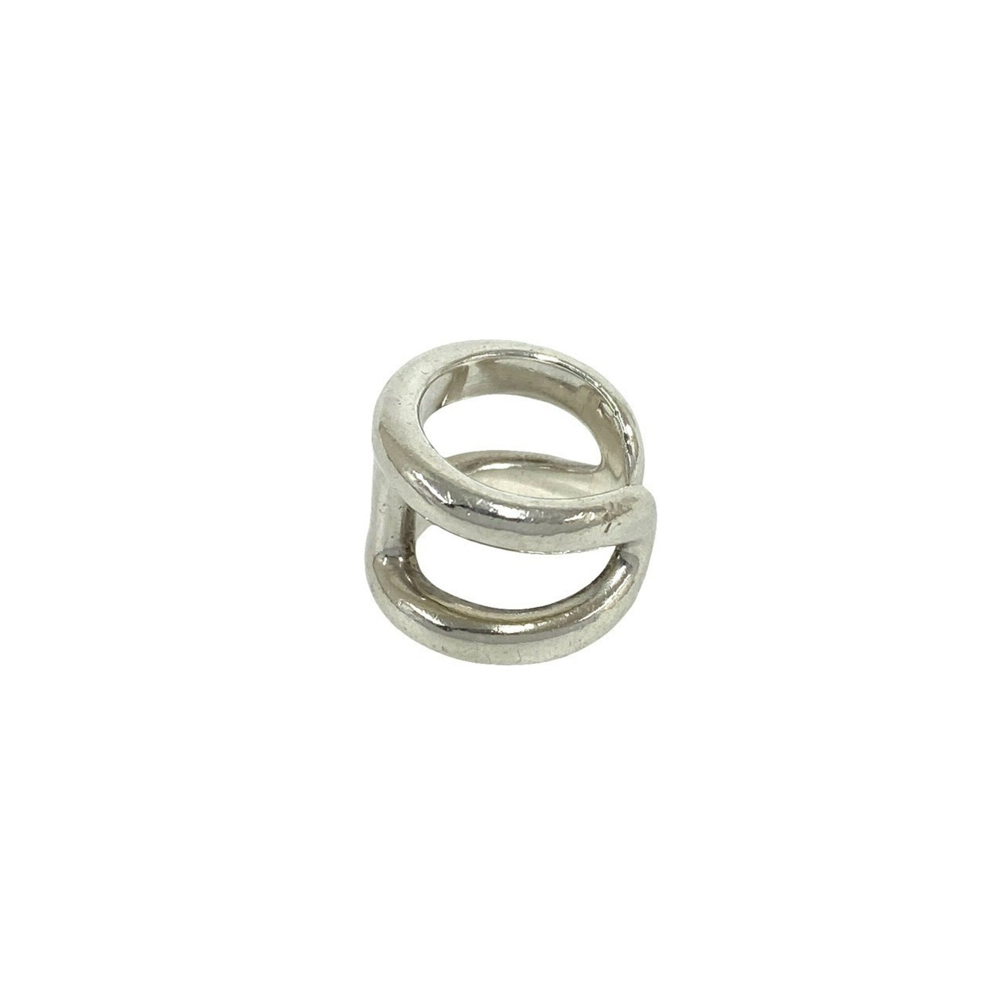 Hermes Silver Silver 925 Band Ring (Pre-Owned)