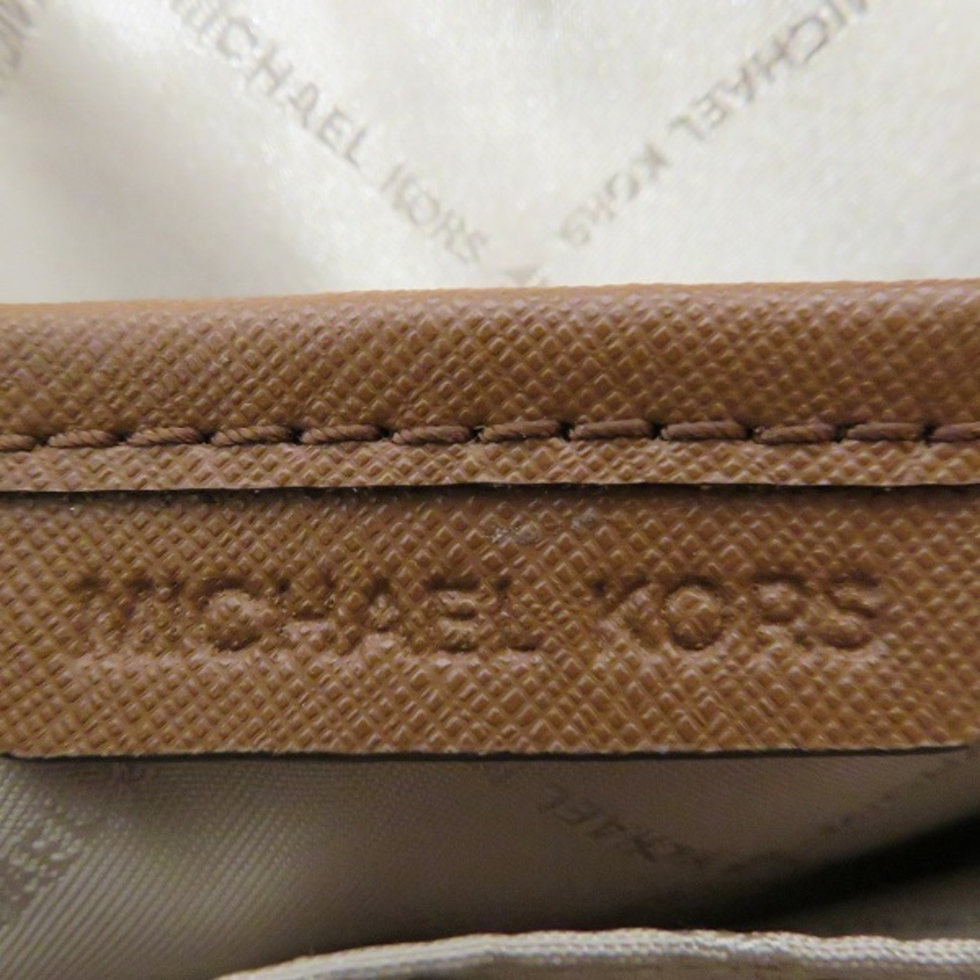 Michael Kors Brown White Pvc Shoulder Bag (Pre-Owned)