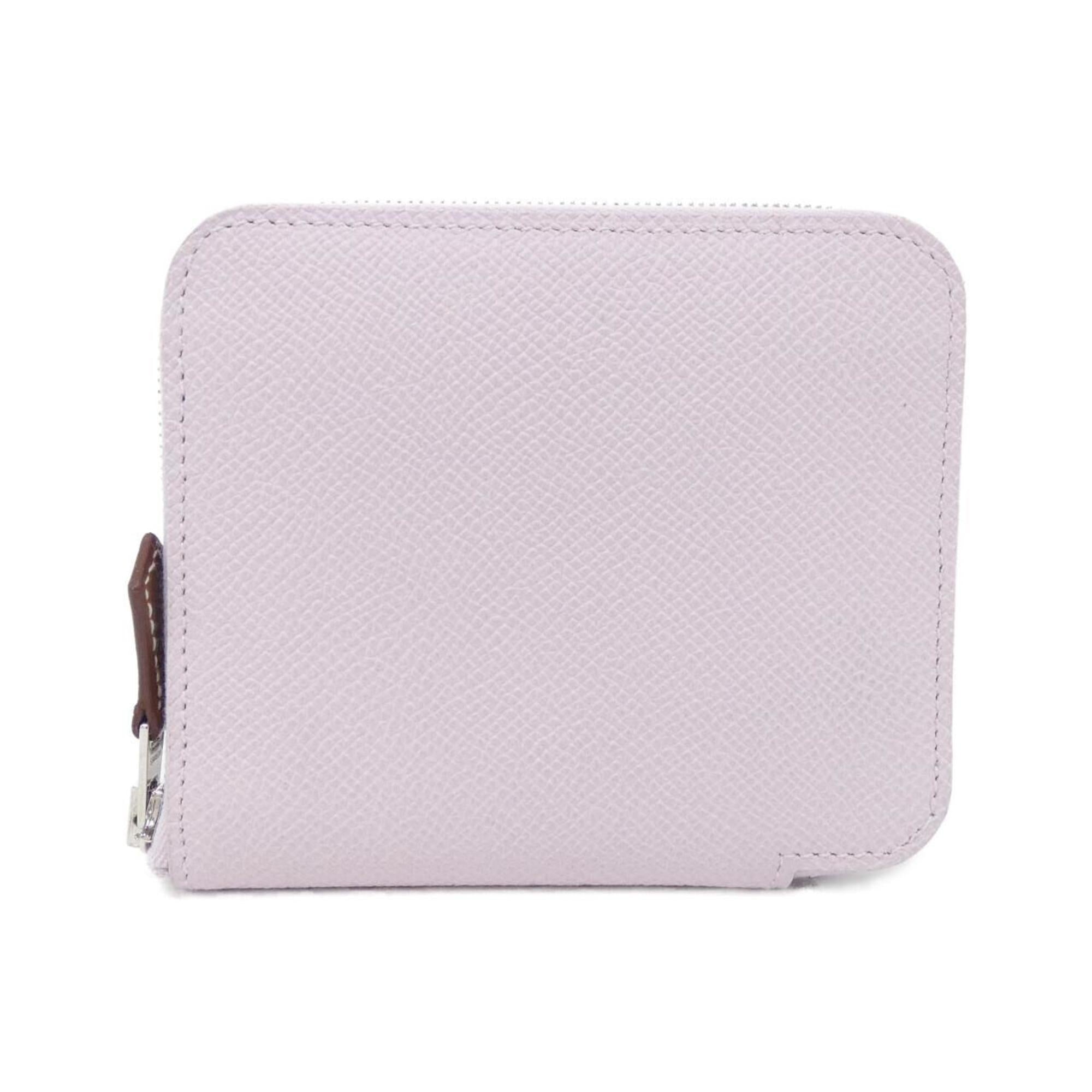 Hermes Pink Epsom Leather Silk Coin Purse/Coin Case (Pre-Owned)