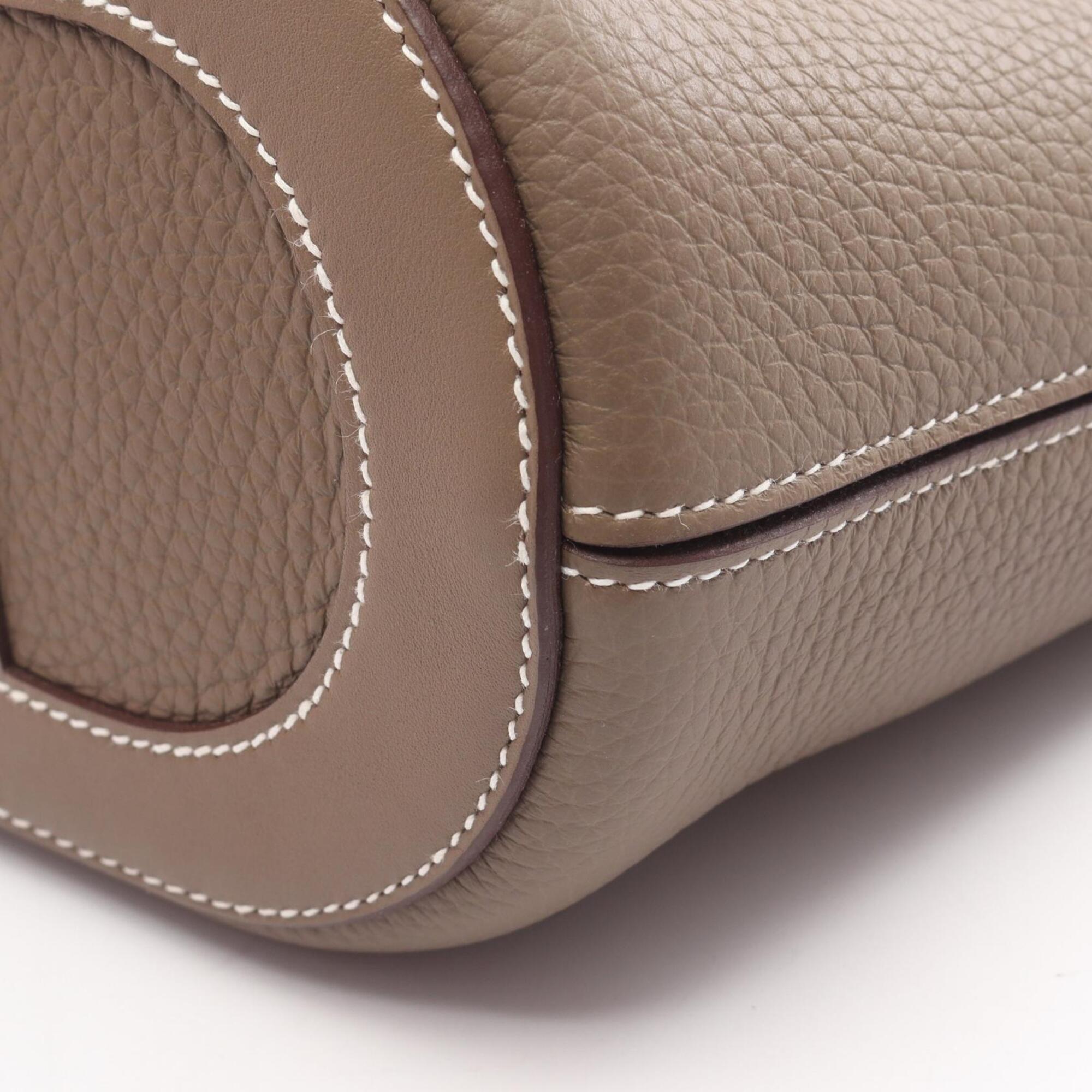Hermes Gray Taurillon Clemence Leather Leather Handbag (Pre-Owned)