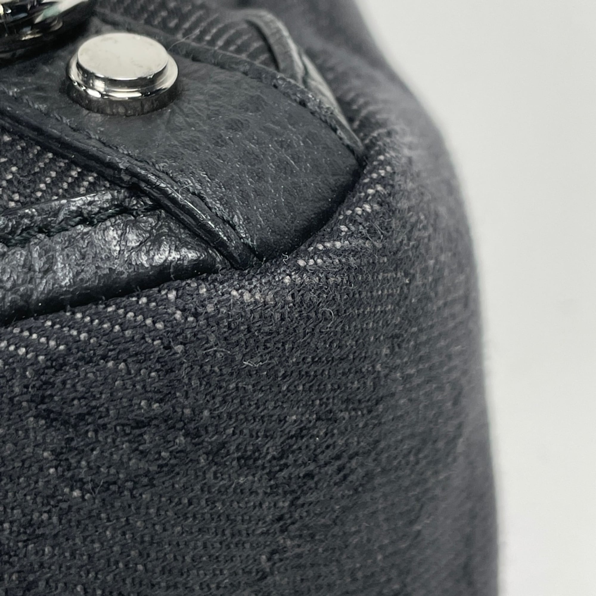 Gucci Black Gg Canvas Leather Tote Bag (Pre-Owned)