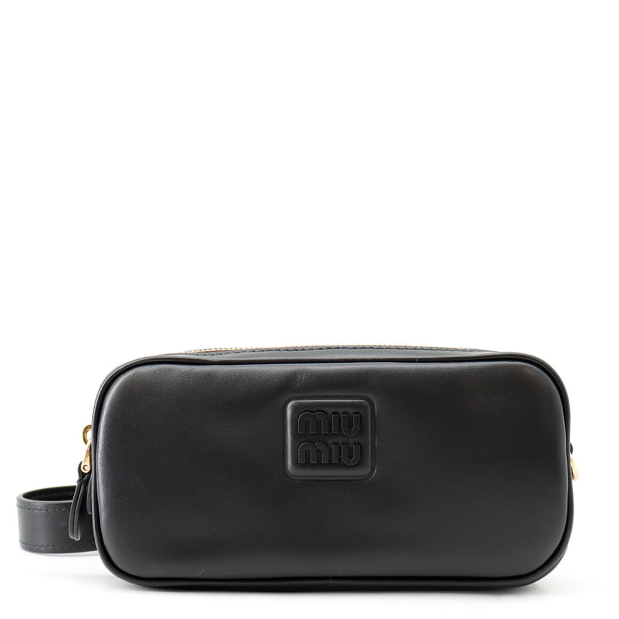 Miu Miu Black Leather Fanny Pack Handbag (Pre-Owned)