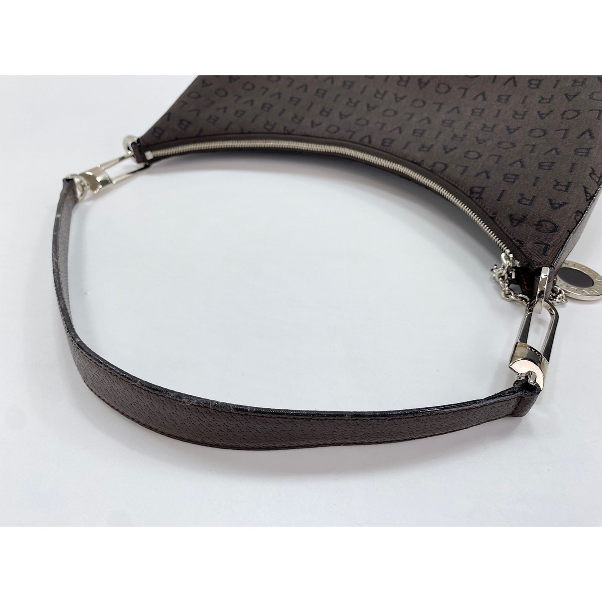 Bvlgari Logomania Brown Canvas Handbag (Pre-Owned)