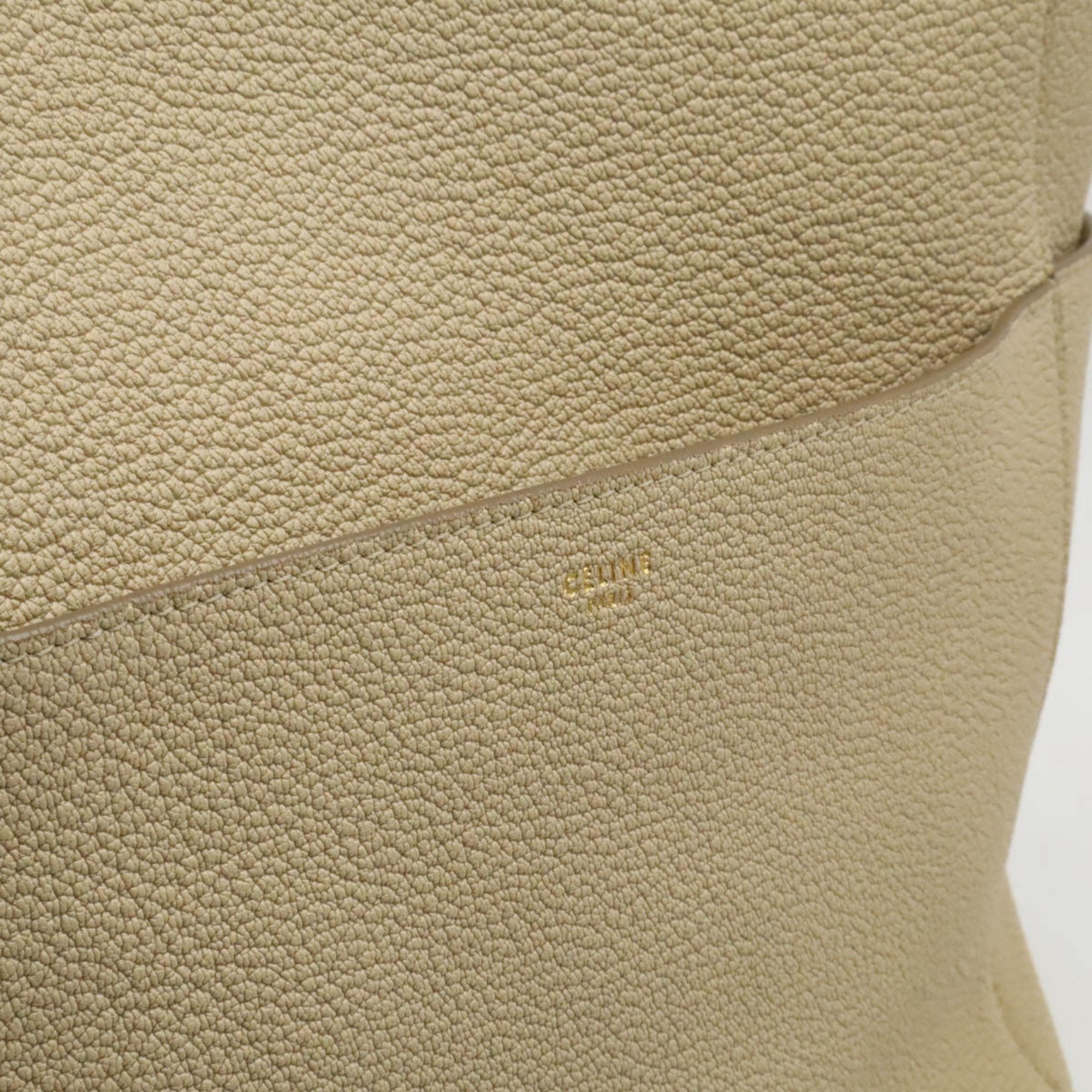 Celine Beige Leather Shoulder Bag (Pre-Owned)