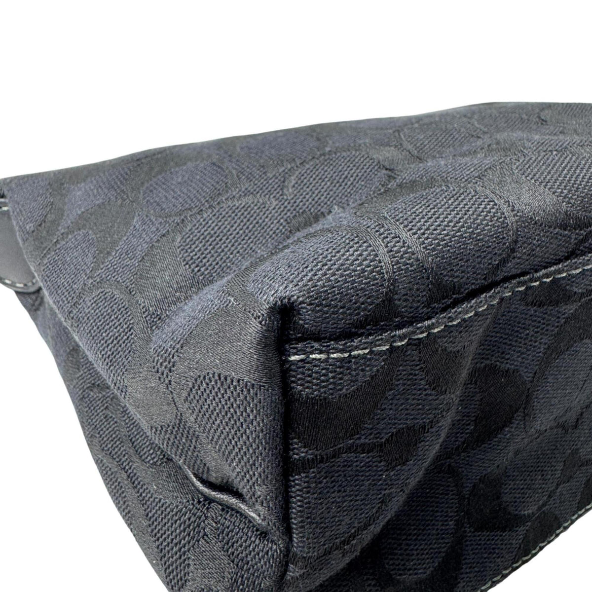 Coach Black Canvas Leather Handbag Pouch Shoulder Bag (Pre-Owned)