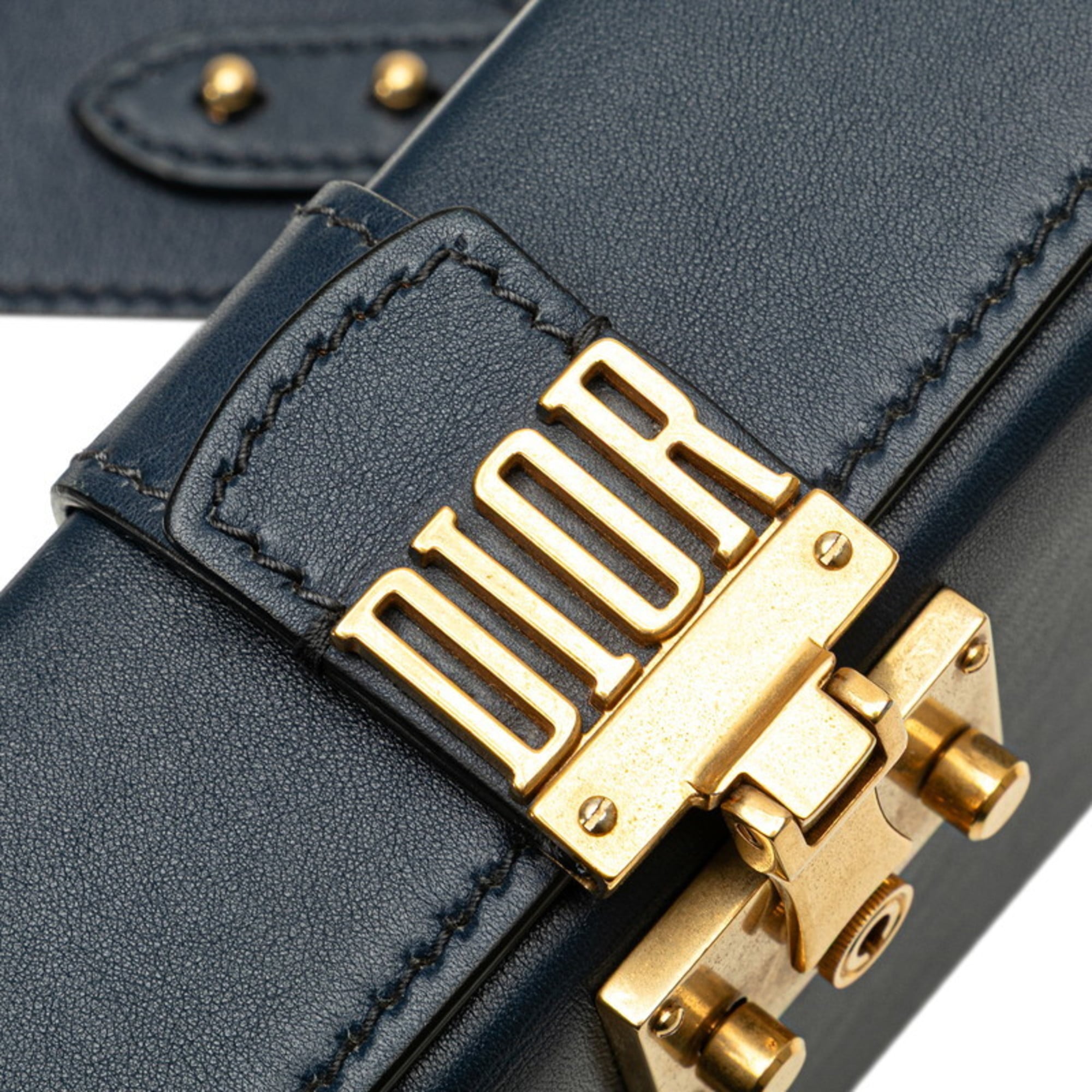Christian Dior Navy Leather Shoulder Bag (Pre-Owned)