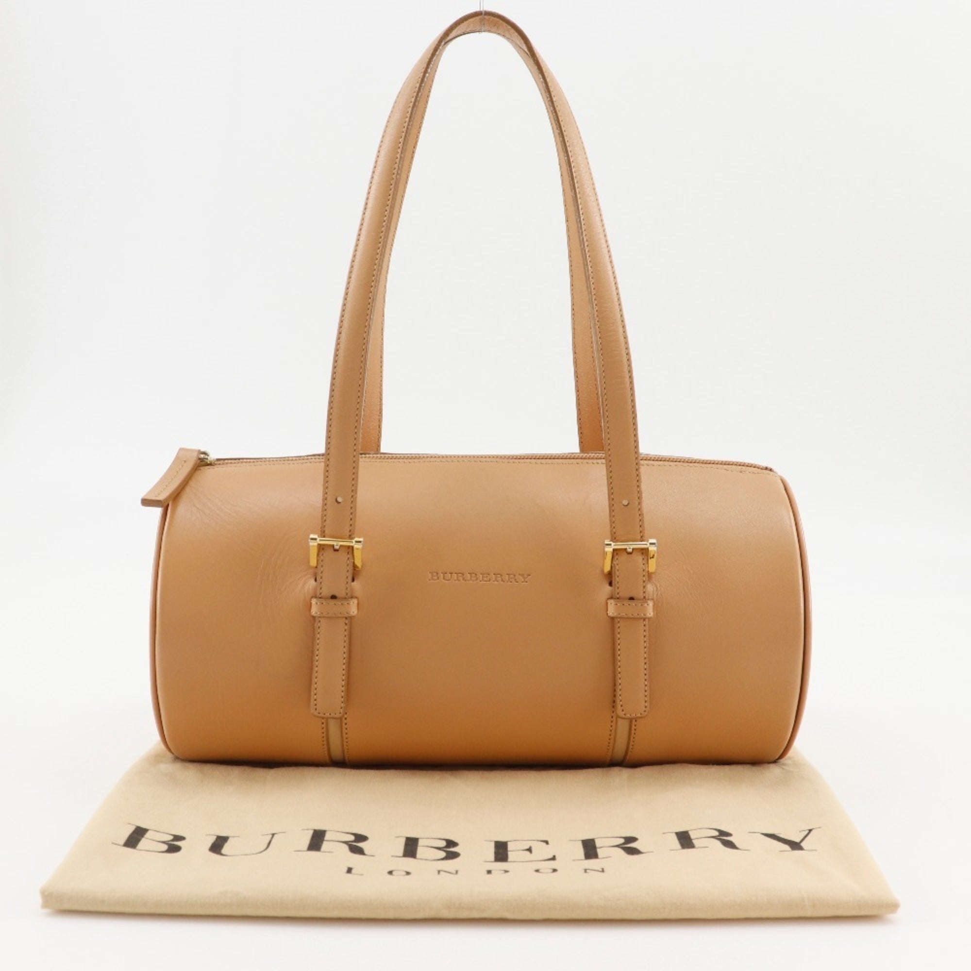 Burberry Beige Leather Handbag Tote Bag (Pre-Owned)