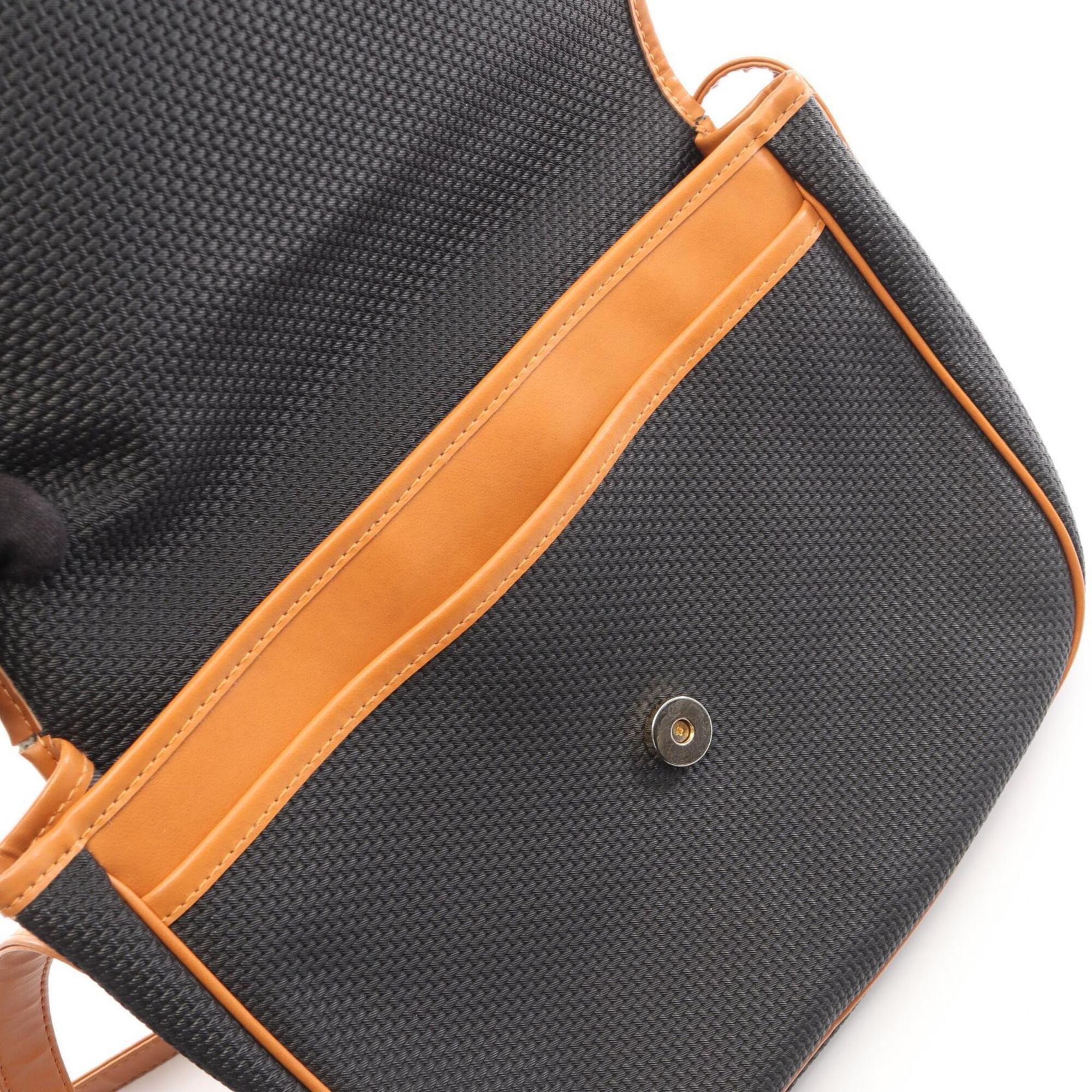 Yves Saint Laurent Black Brown Coated Canvas Handbag Shoulder Bag (Pre-Owned)