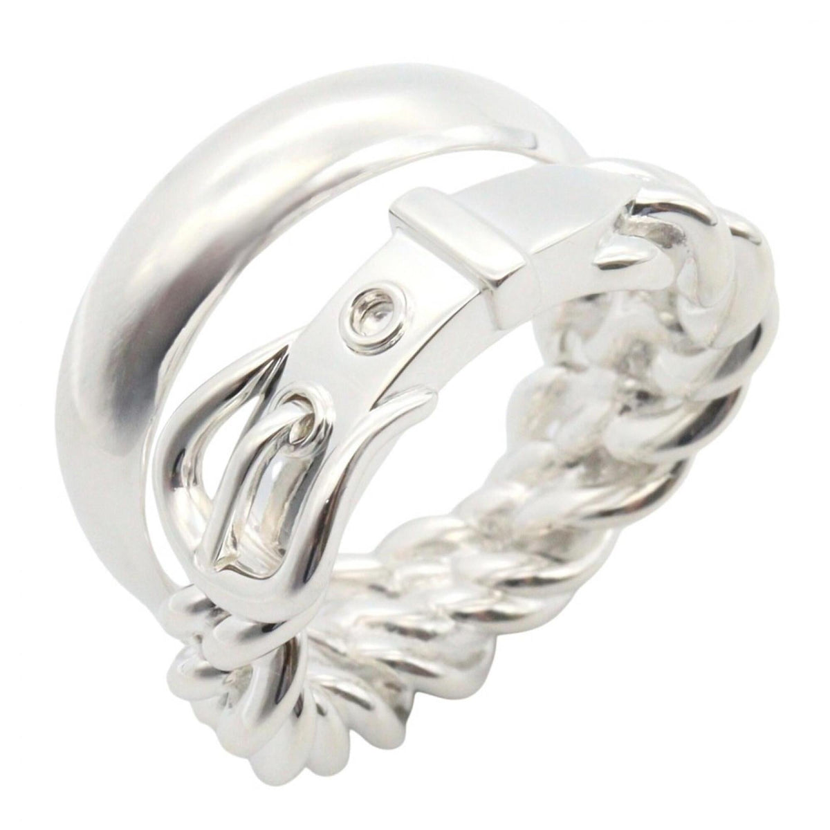Hermes Silver Silver 925 Band Ring (Pre-Owned)