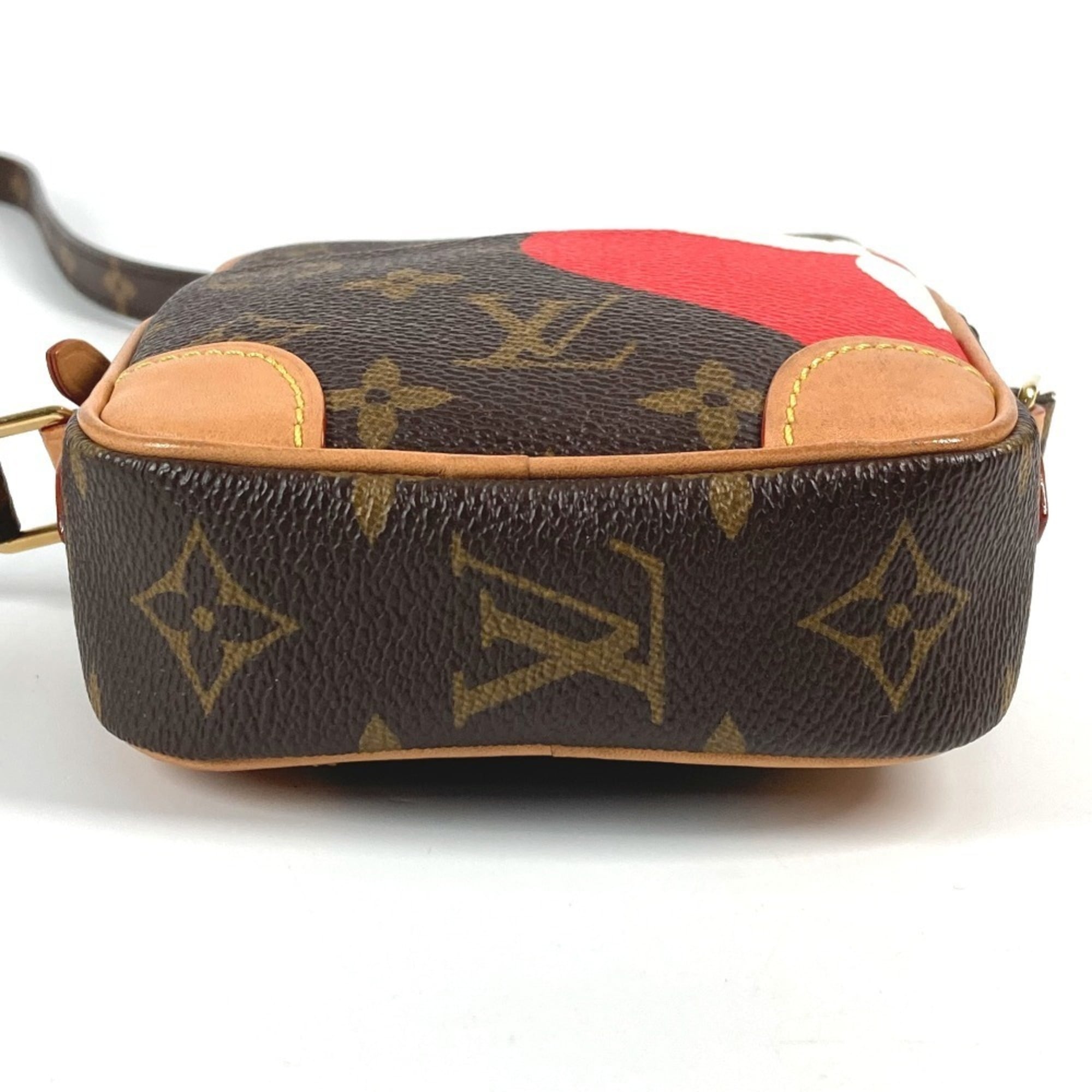 Louis Vuitton Brown Monogram Red Color Monogram Pochette Shoulder Bag (Pre-Owned)