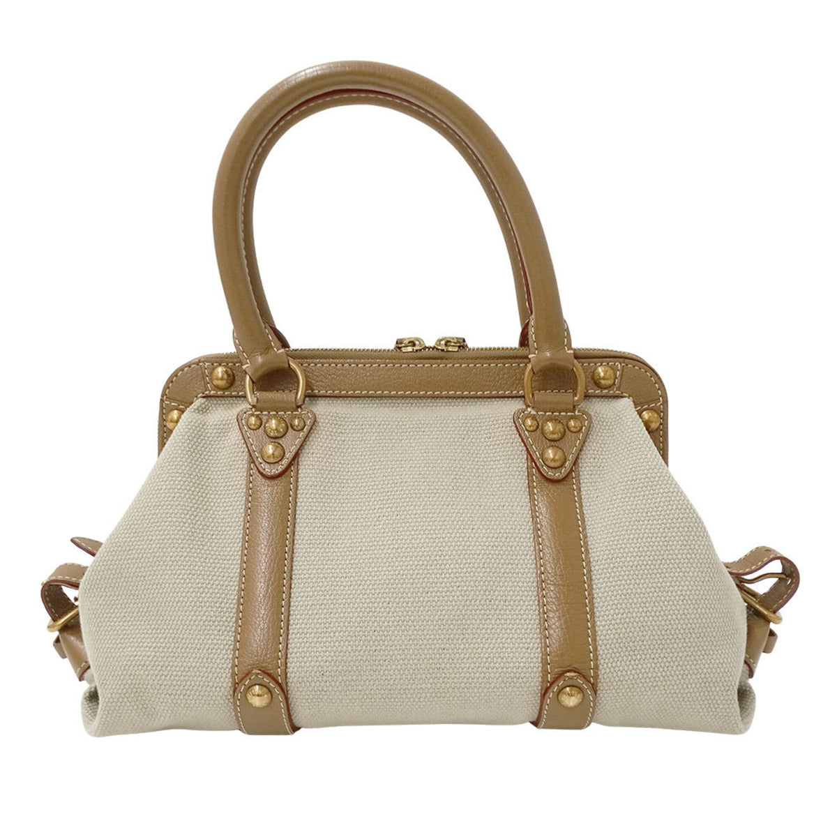 Louis Vuitton Beige Yellow Canvas Handbag (Pre-Owned)