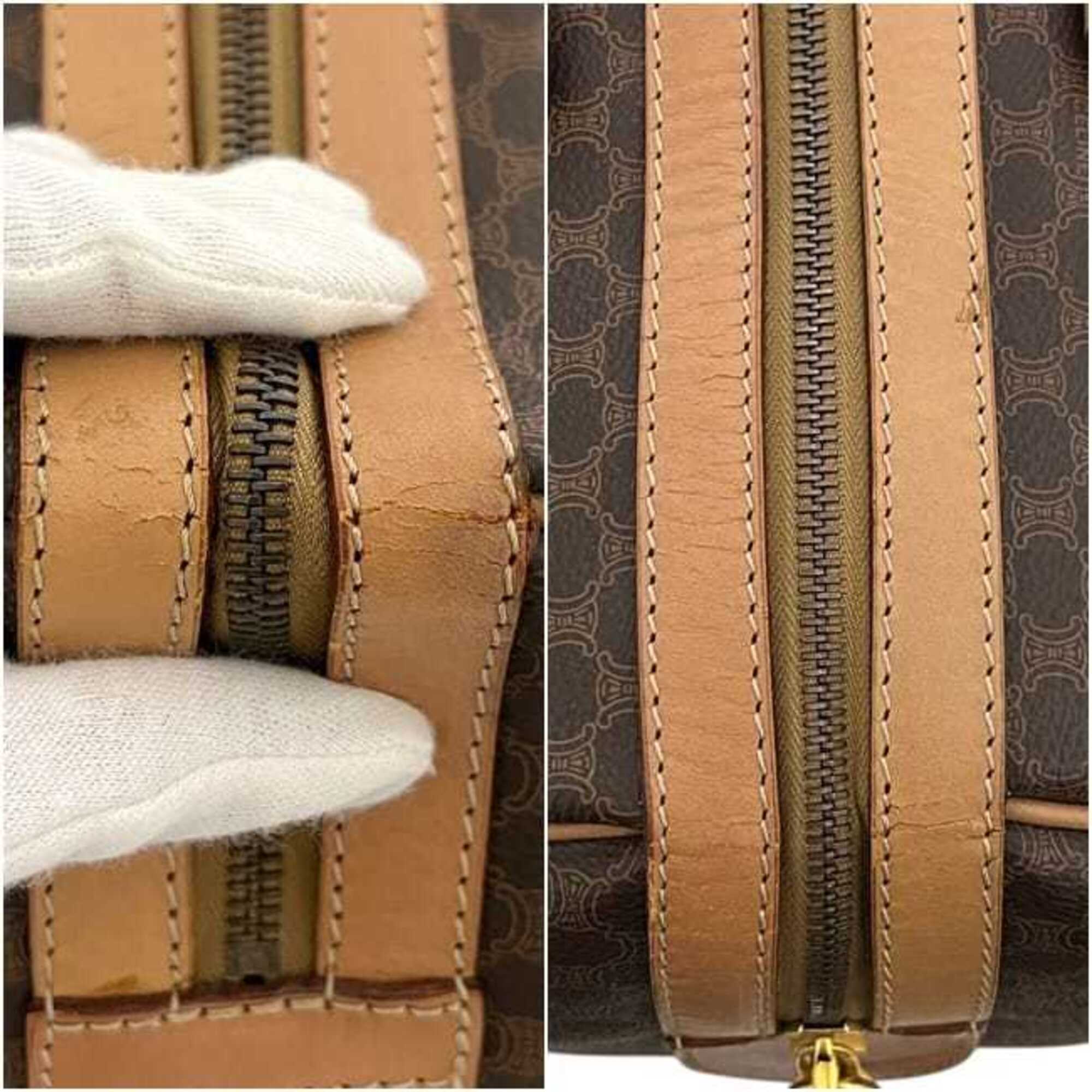 Celine Brown Pvc Leather Boston Bag (Pre-Owned)