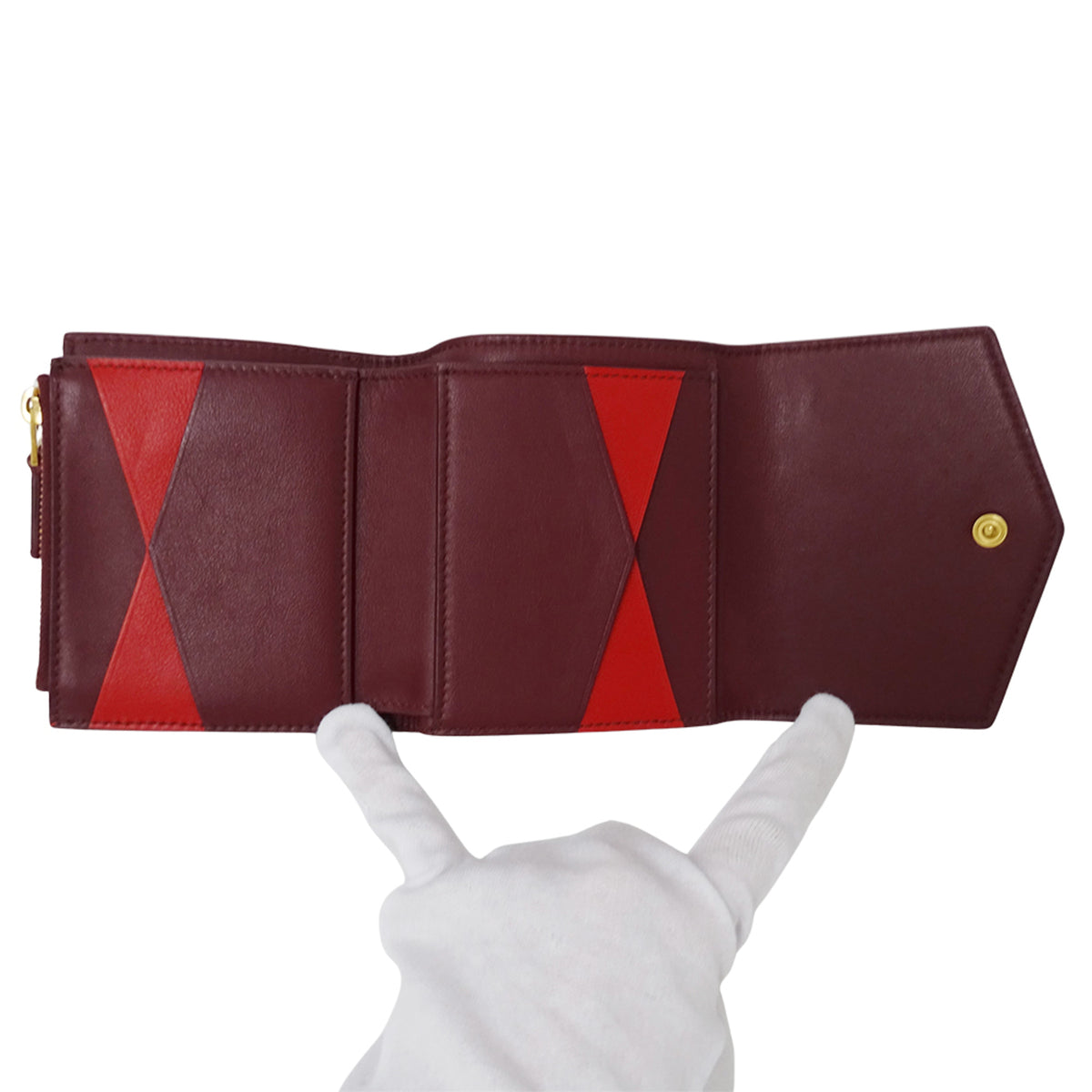 Bottega Veneta Bordeaux Red Color Leather Wallet (Bi-Fold) (Pre-Owned)