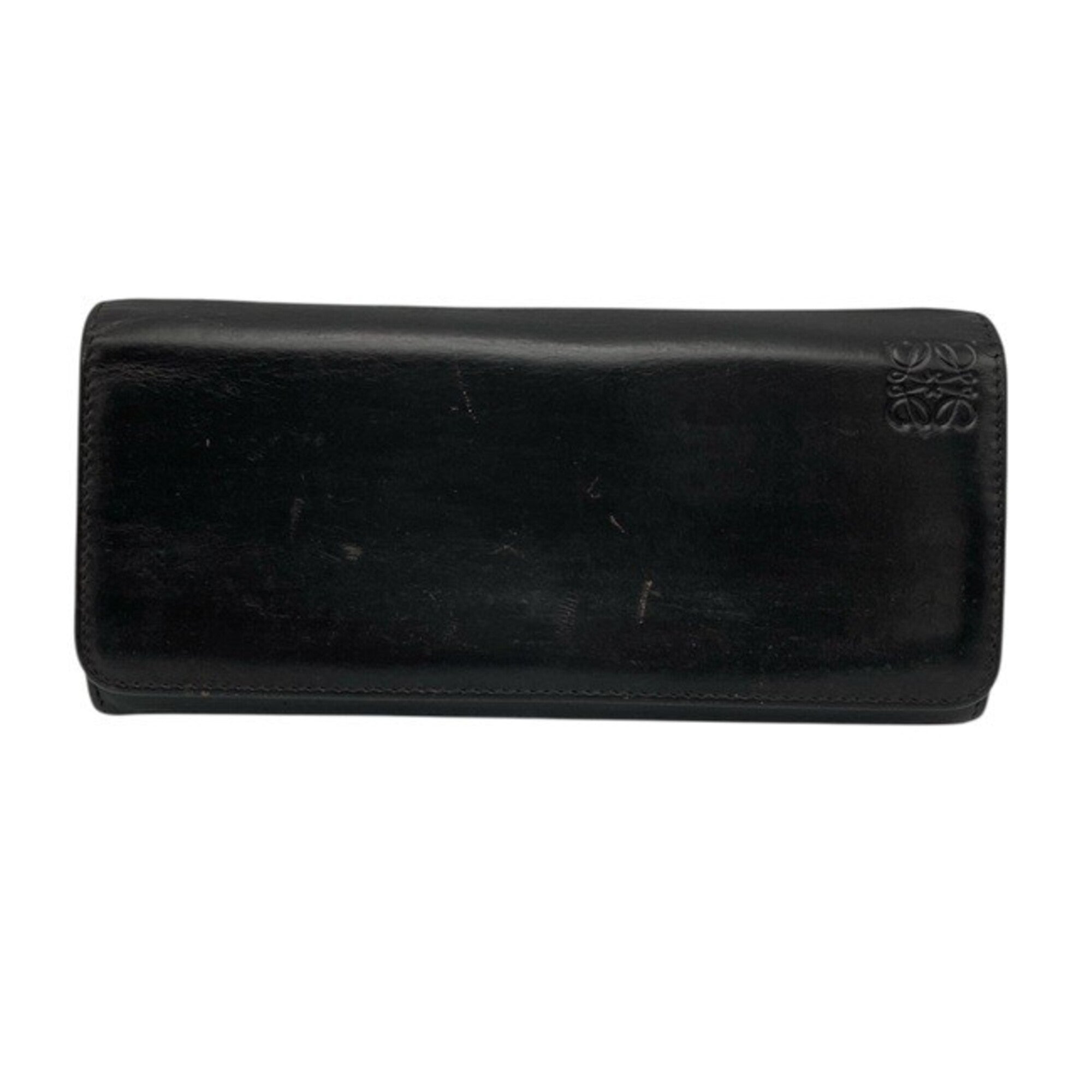 Loewe Black Leather Long Wallet (Bi-Fold) (Pre-Owned)