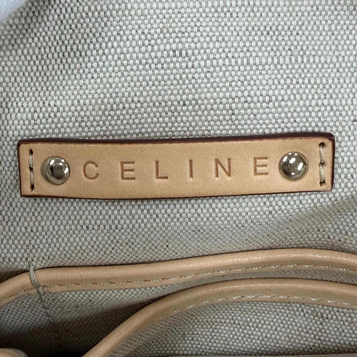 Celine Brown Light Gray Leather Tote Bag (Pre-Owned)