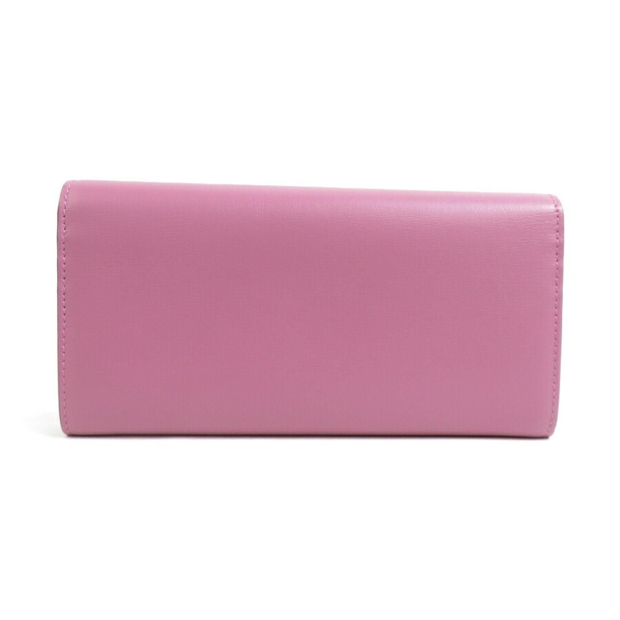 Salvatore Ferragamo Purple Leather Long Wallet (Tri-Fold) (Pre-Owned)