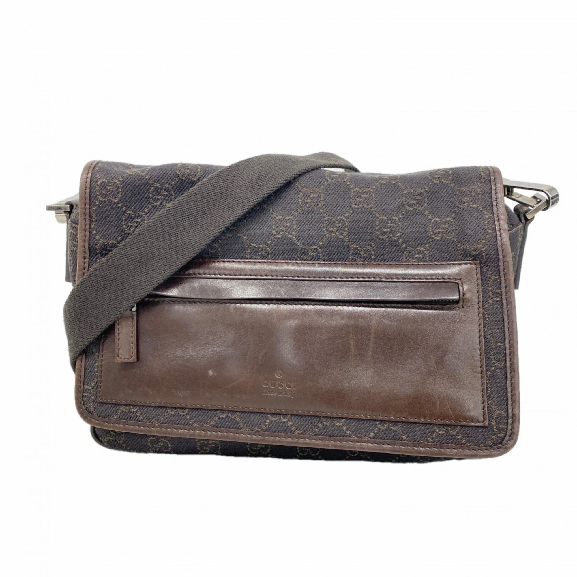 Gucci Brown Denim Shoulder Bag (Pre-Owned)