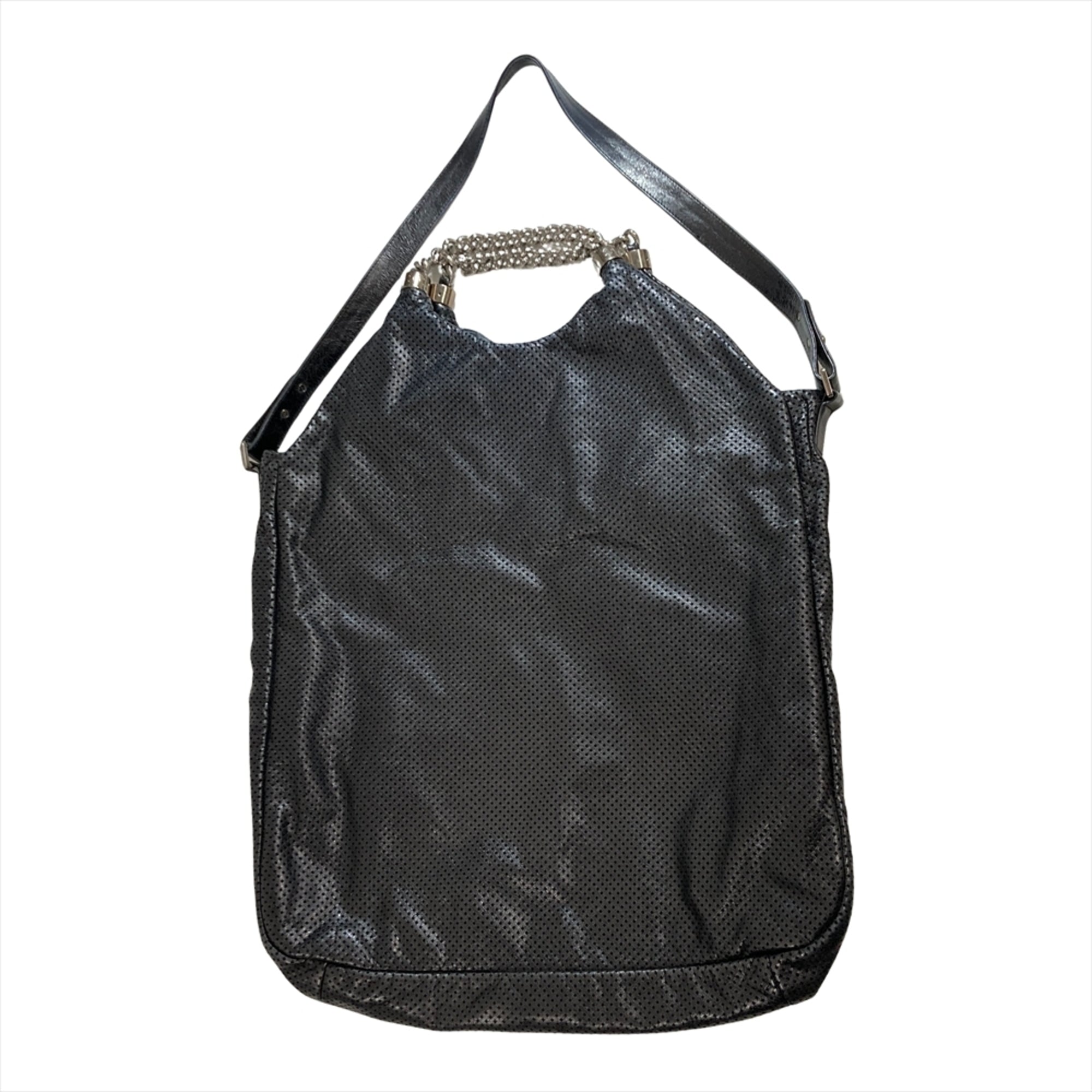 Chanel Black Metallic Leather Handbag (Pre-Owned)