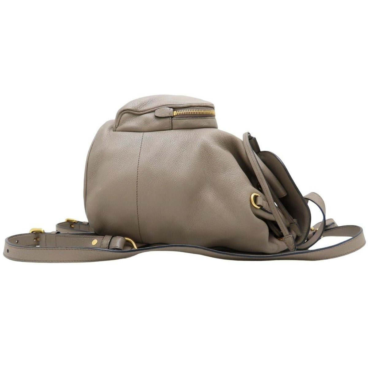 Prada Gray Grayish Leather Backpack (Pre-Owned)
