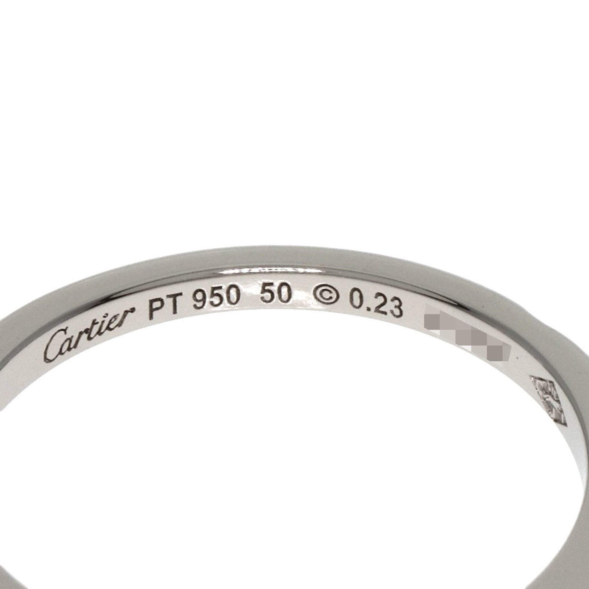 Cartier Silver Platinum 950 Band Ring (Pre-Owned)