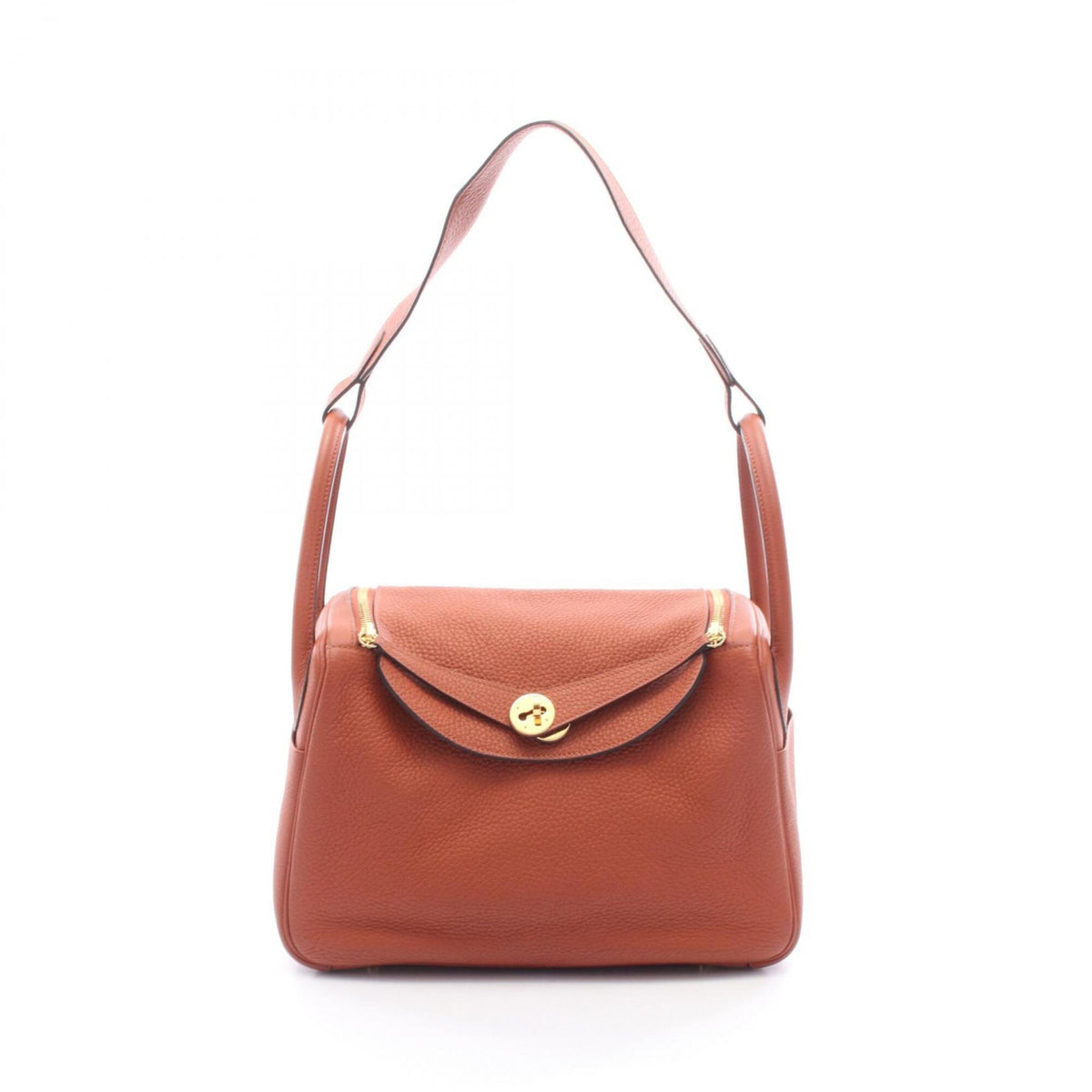 Hermes Brown Taurillon Clemence Leather Handbag Shoulder Bag (Pre-Owned)