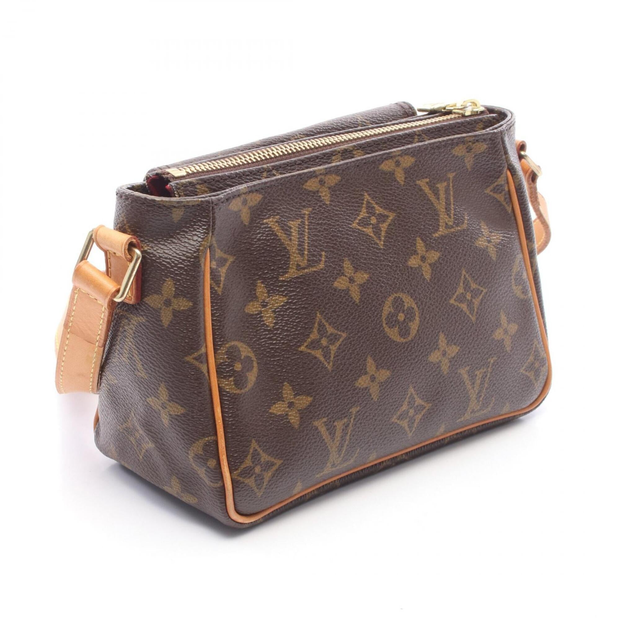 Louis Vuitton Brown Monogram Coated Canvas Leather Handbag Shoulder Bag (Pre-Owned)