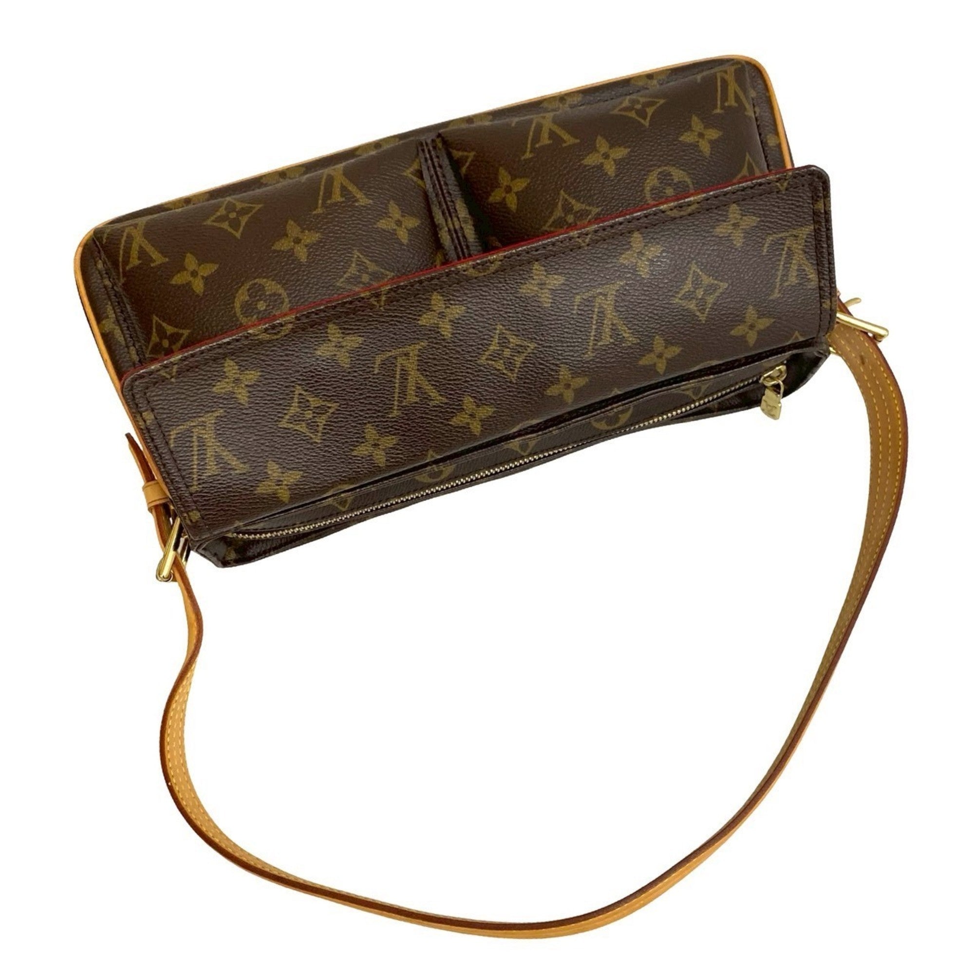 Louis Vuitton Brown Leather Pvc Shoulder Bag Tote Bag (Pre-Owned)