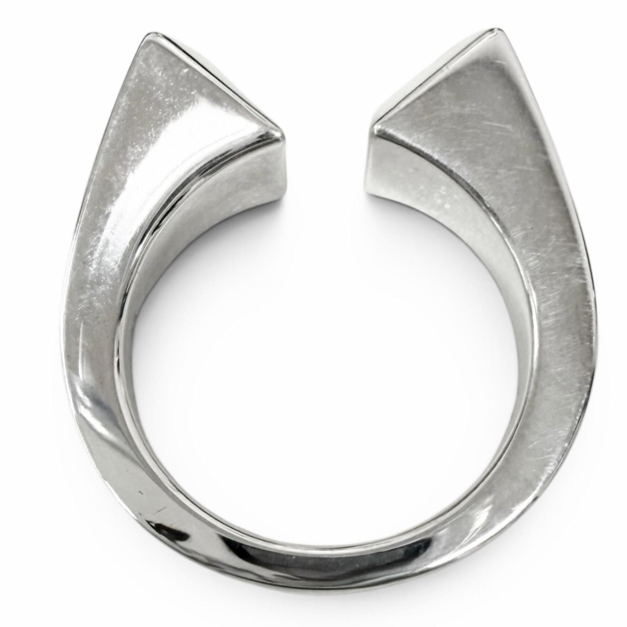 Hermes Silver Silver 925 Band Ring (Pre-Owned)