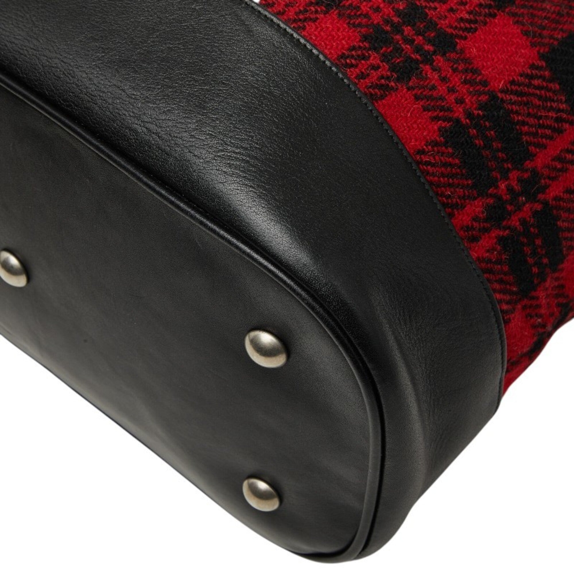 Saint Laurent Red Color Leather Wool Backpack (Pre-Owned)