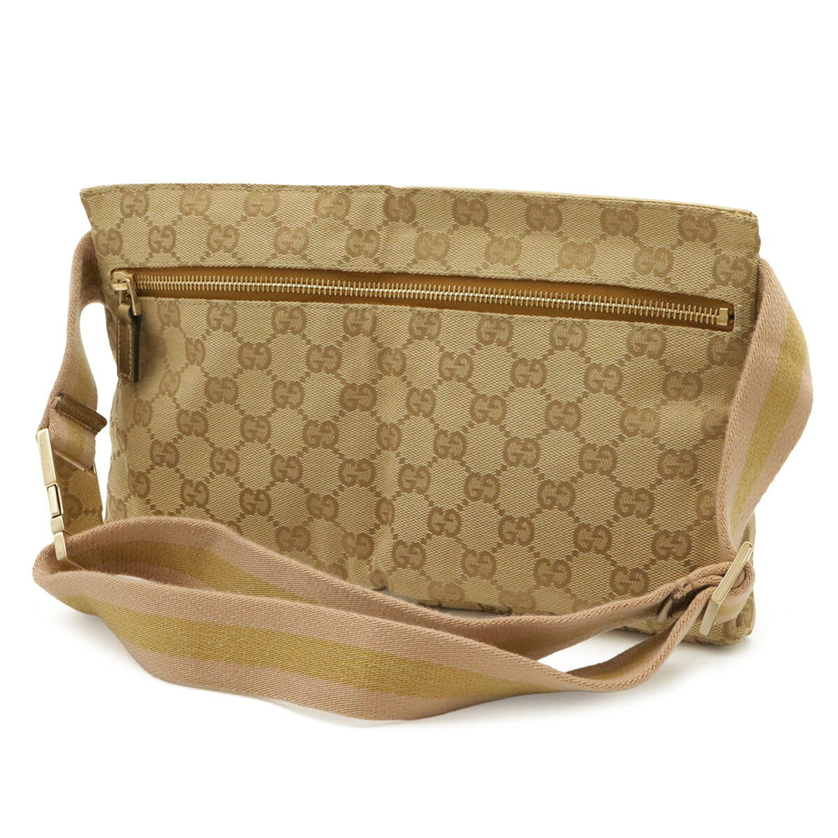 Gucci Beige Metallic Gold Pink Gg Canvas Leather Fanny Pack Sling Bag (Pre-Owned)