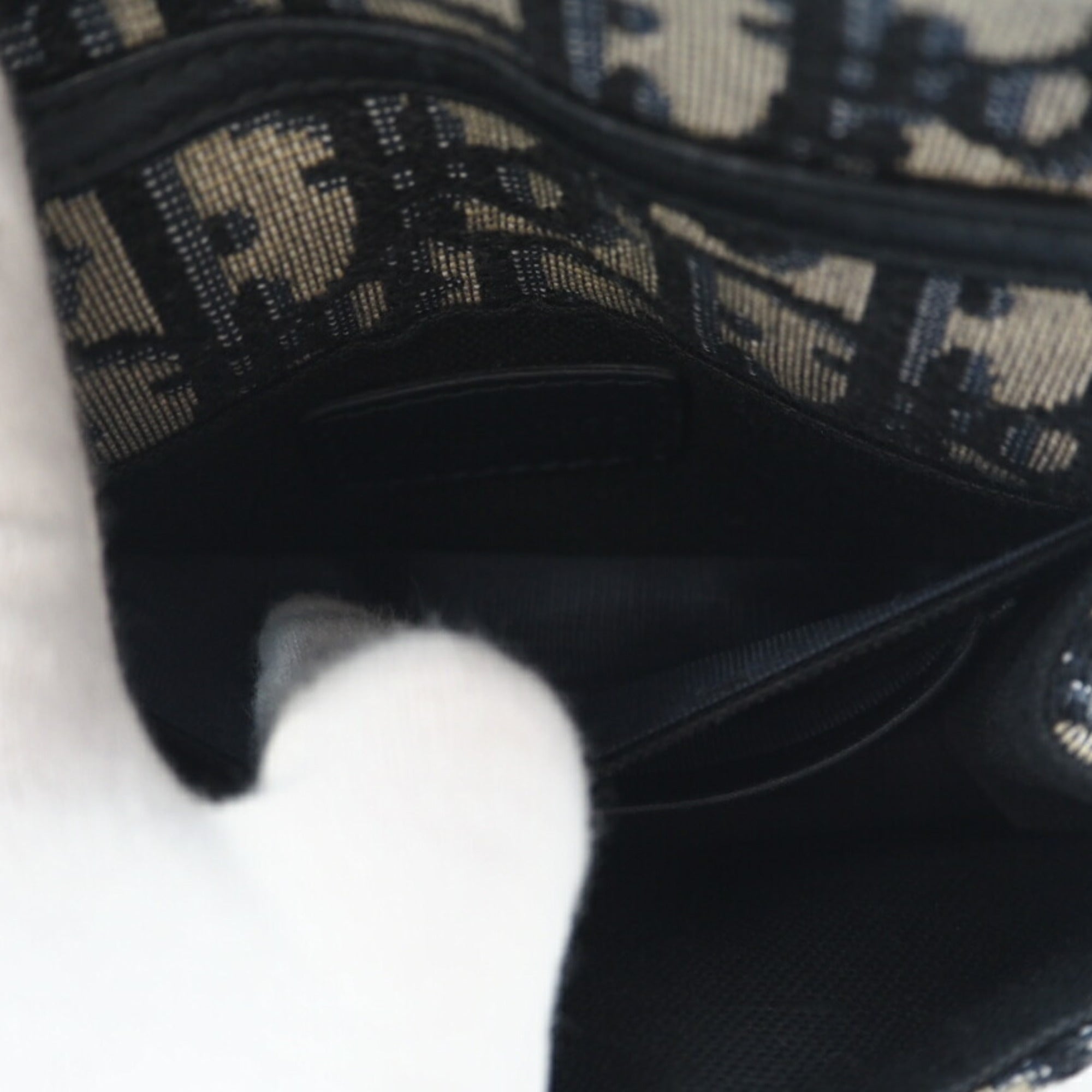 Christian Dior Navy Canvas Pouch Shoulder Bag (Pre-Owned)