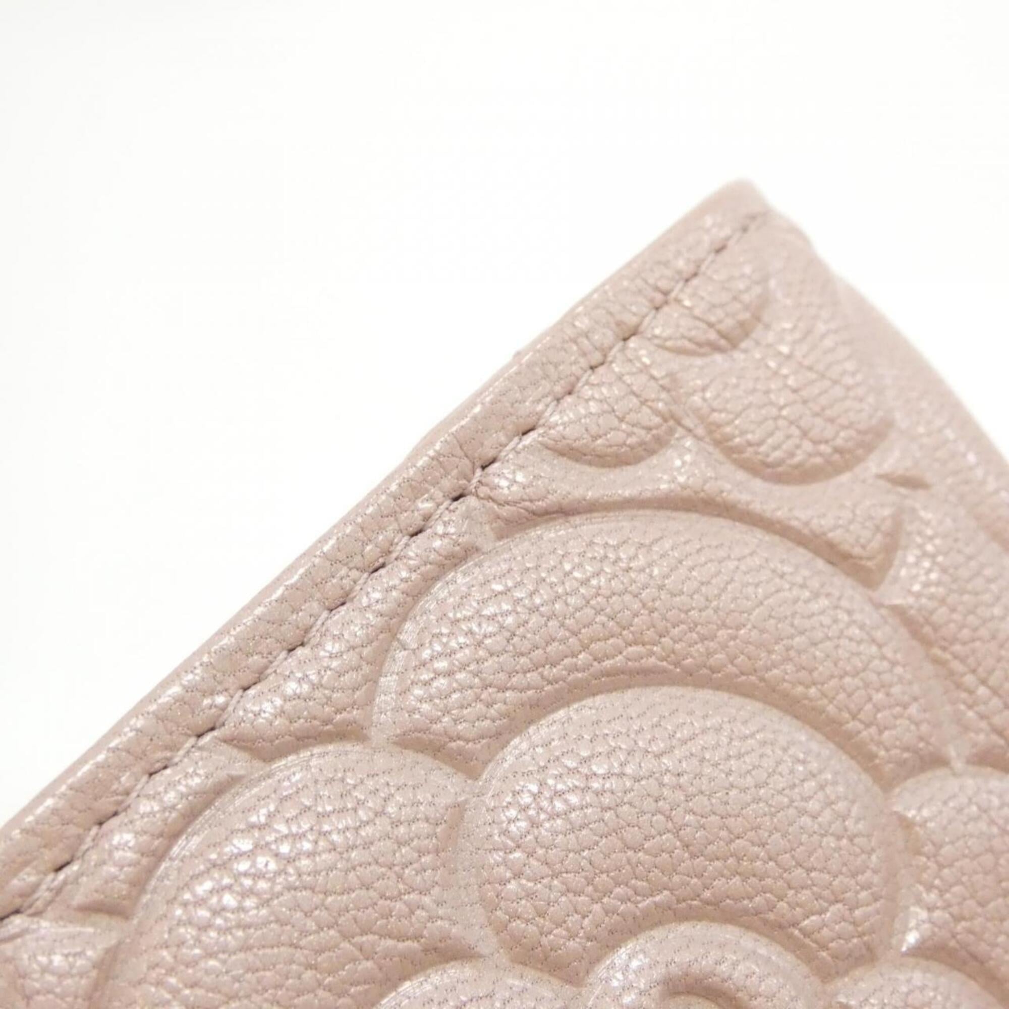 Chanel Pink Leather Satin Chain/Shoulder Wallet (Pre-Owned)