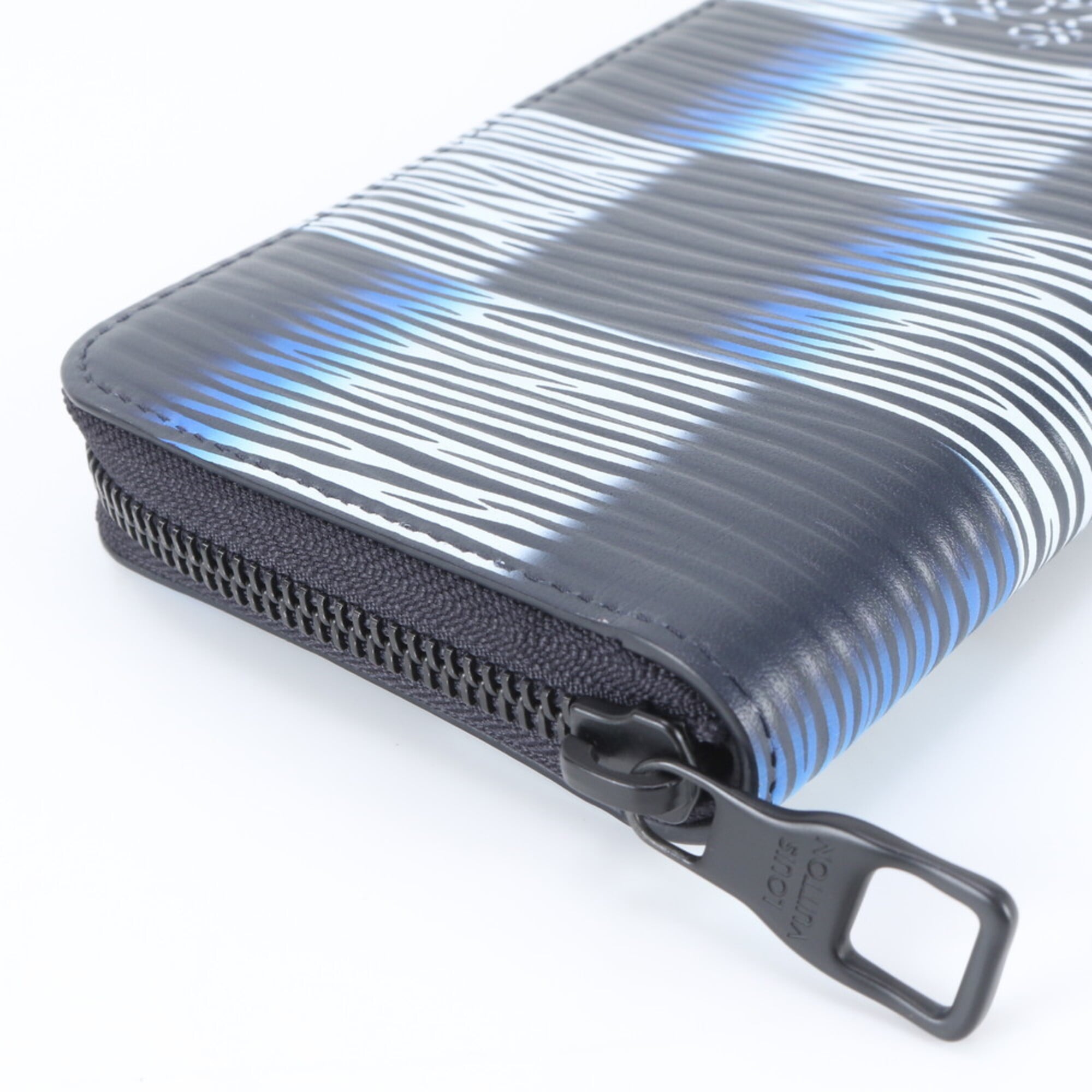 Louis Vuitton Blue Damier Canvas White Leather Long Wallet (Bi-Fold) (Pre-Owned)