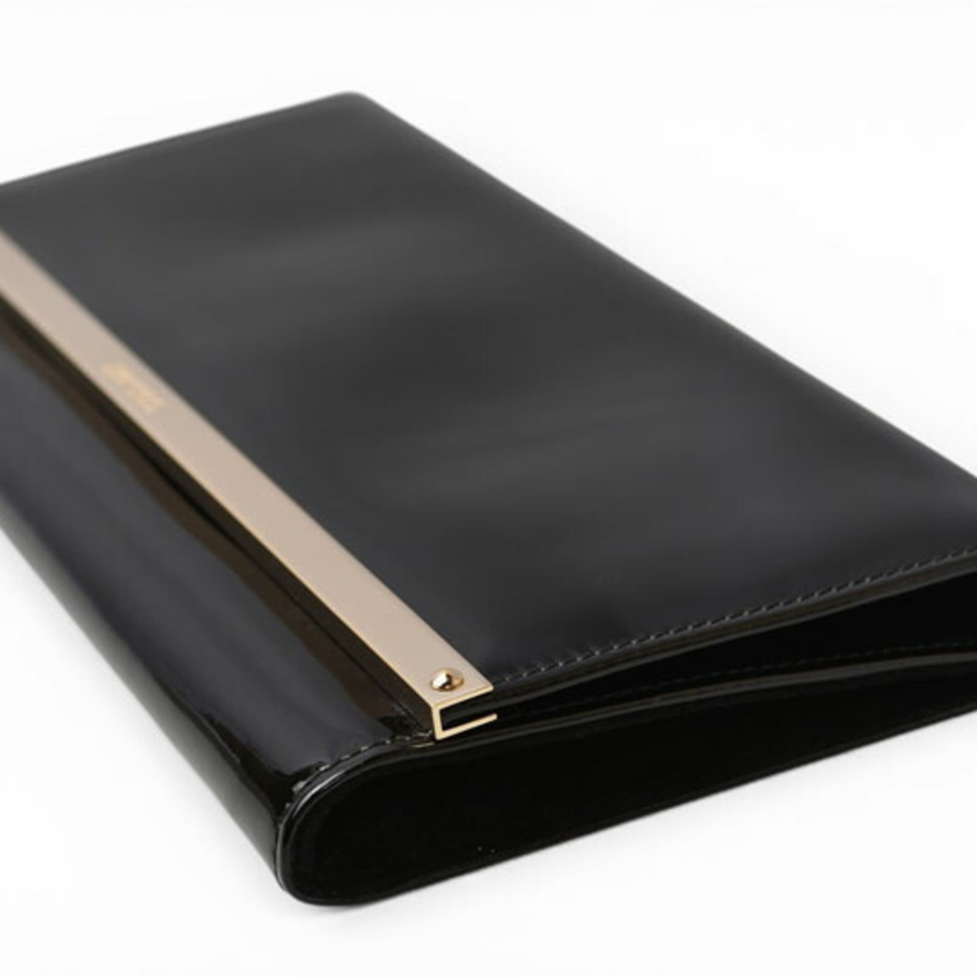 Jimmy Choo Black Patent Leather Clutch Bag (Pre-Owned)