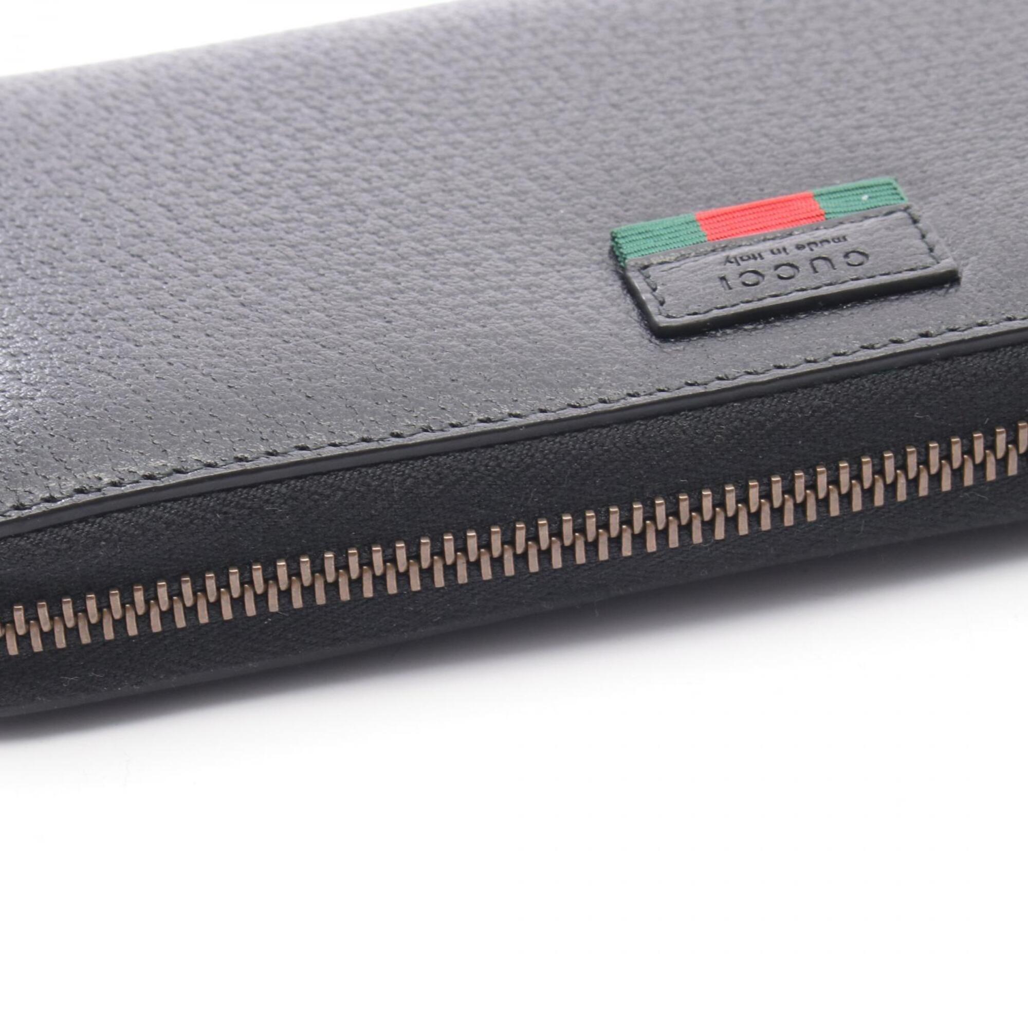 Gucci Black Leather Long Wallet (Bi-Fold) (Pre-Owned)