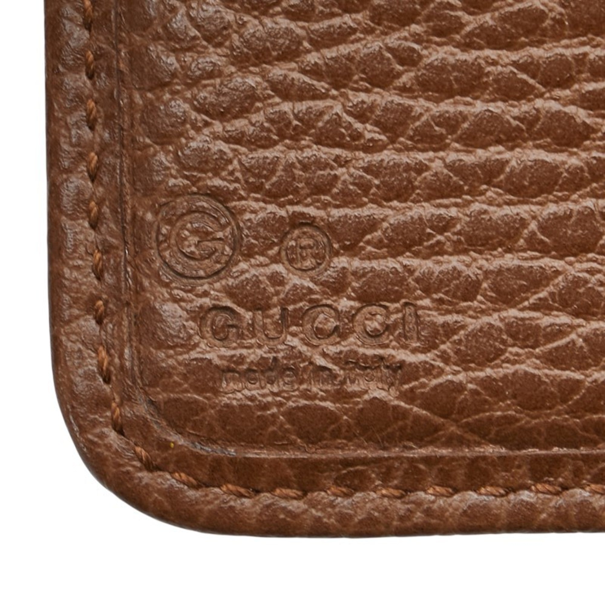 Gucci Beige Brown Canvas Leather Wallet (Bi-Fold) (Pre-Owned)