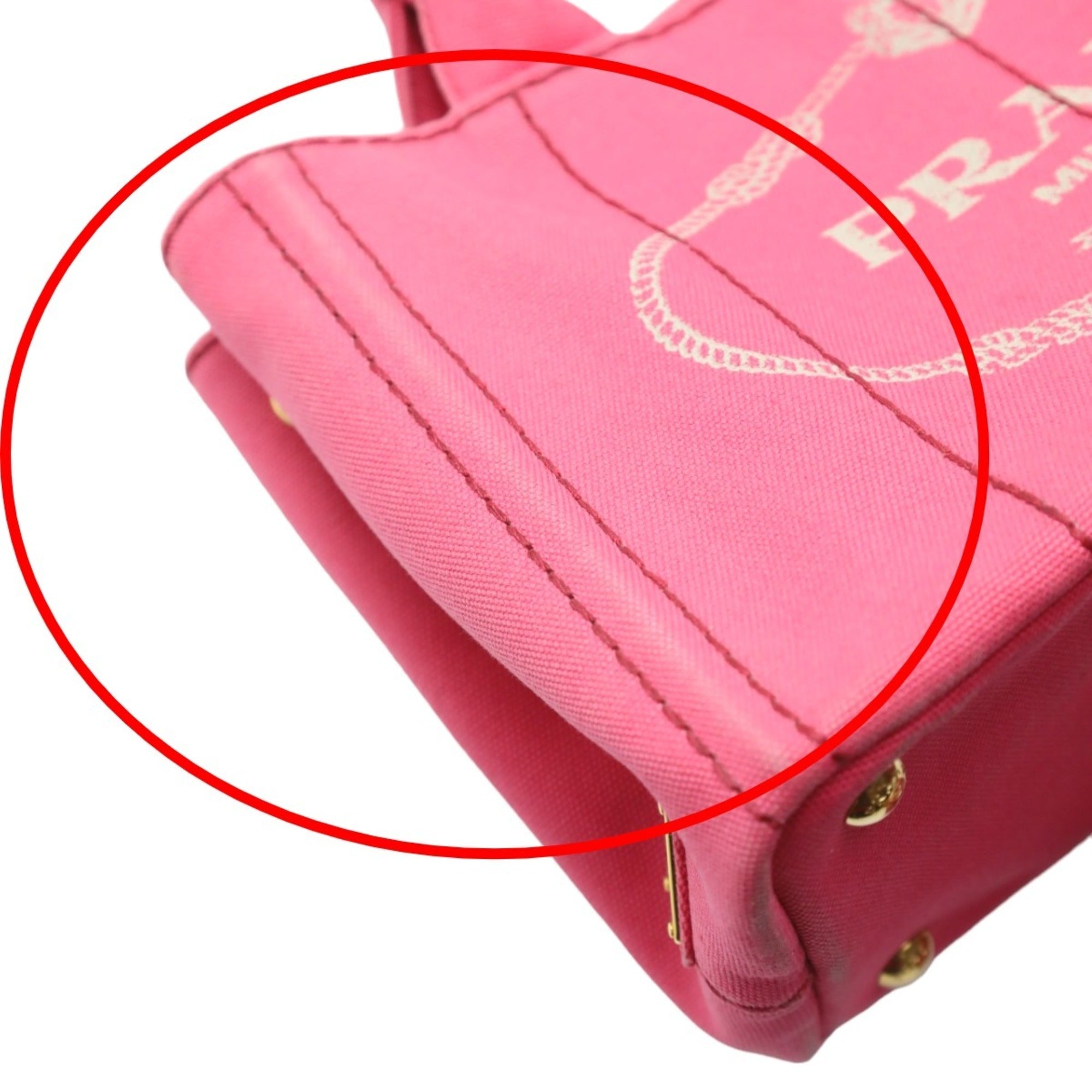 Prada Canapa Pink Cotton Canvas Tote Bag (Pre-Owned)