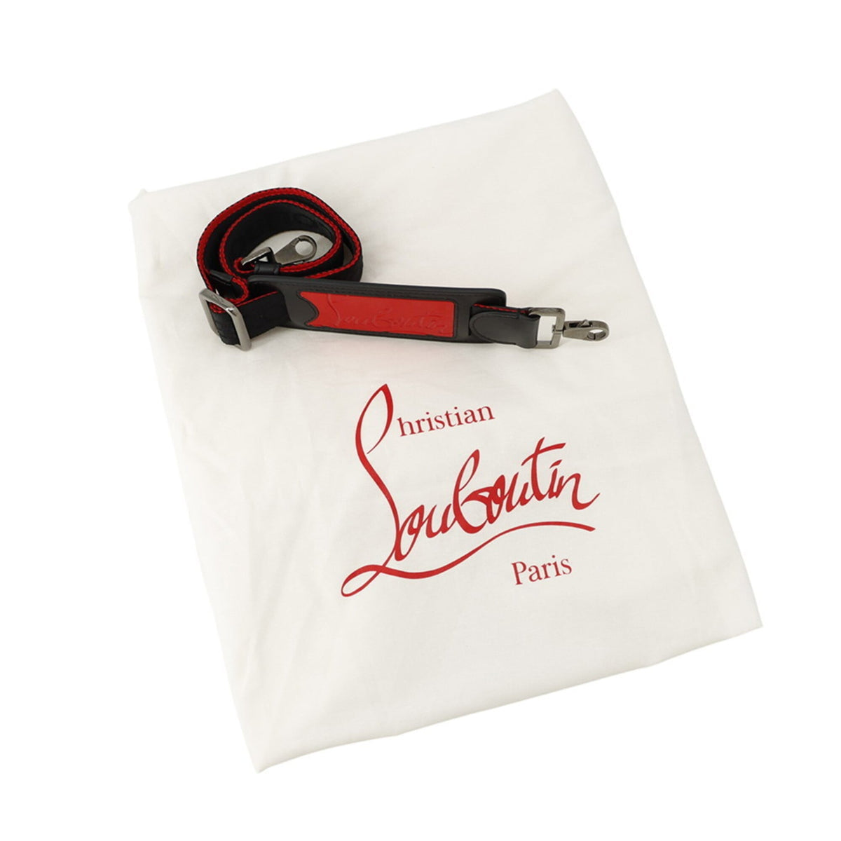 Christian Louboutin Black Red Color Leather Tote Bag (Pre-Owned)