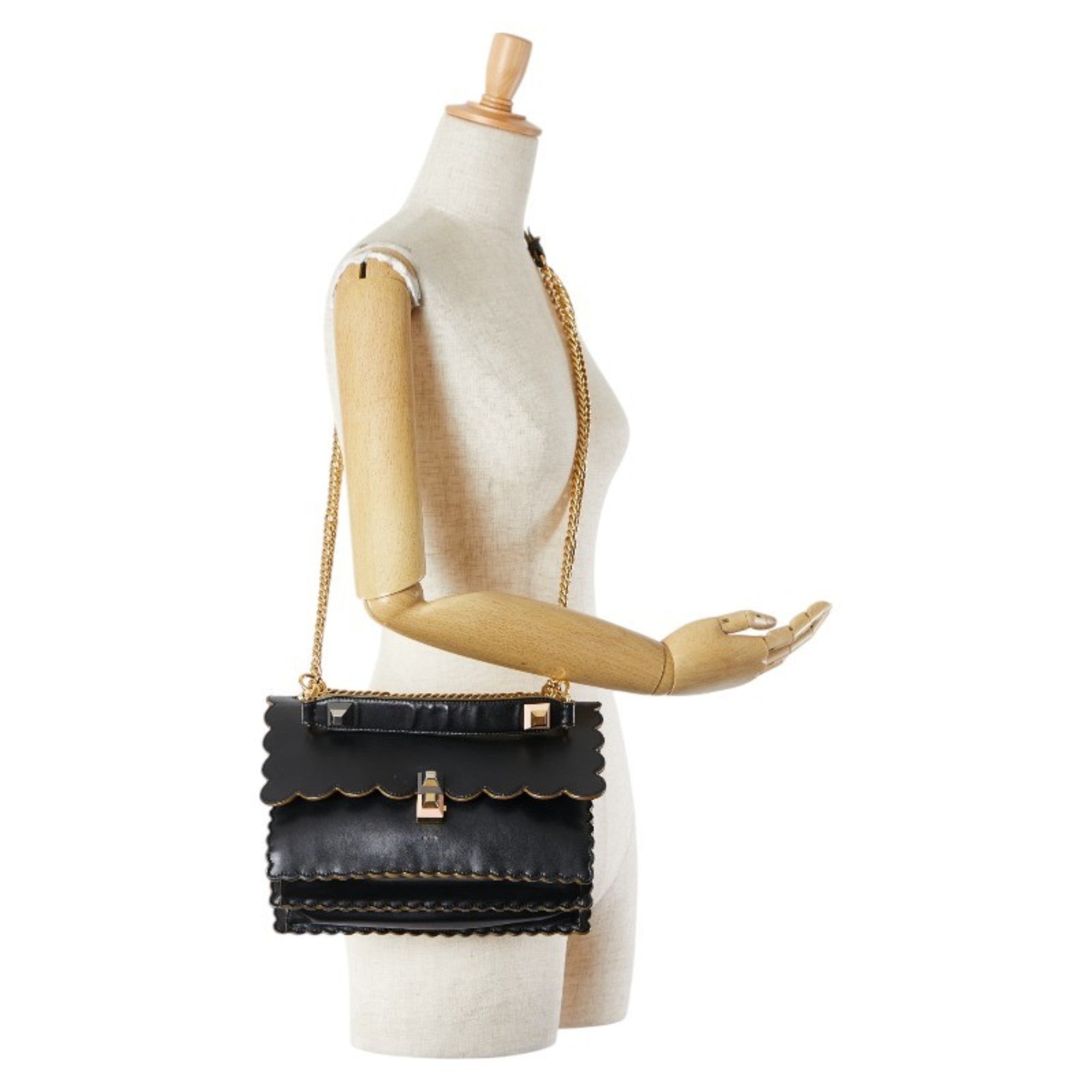 Fendi Black Leather Handbag Shoulder Bag (Pre-Owned)