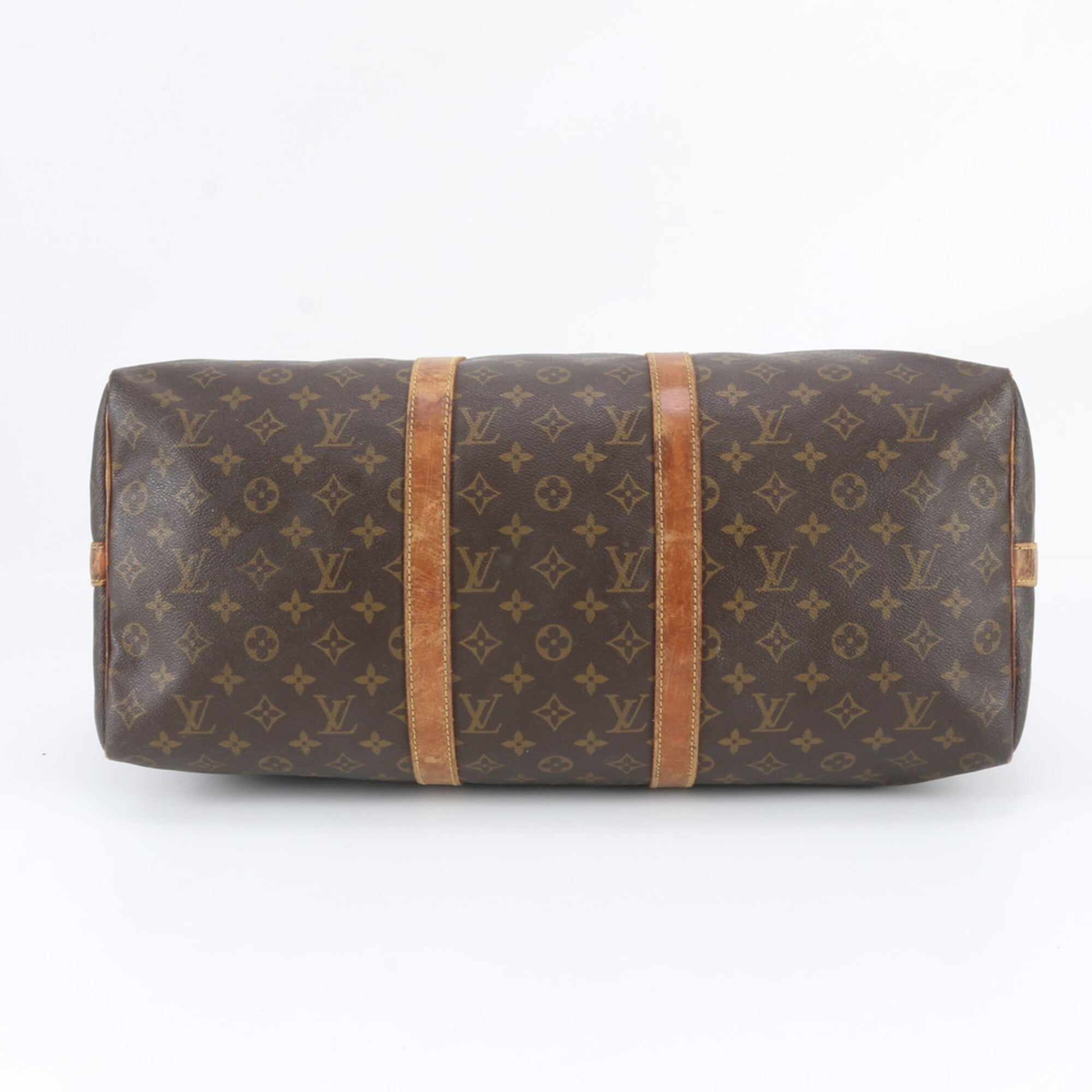 Louis Vuitton Brown Leather Coated Canvas Boston Bag Shoulder Bag (Pre-Owned)
